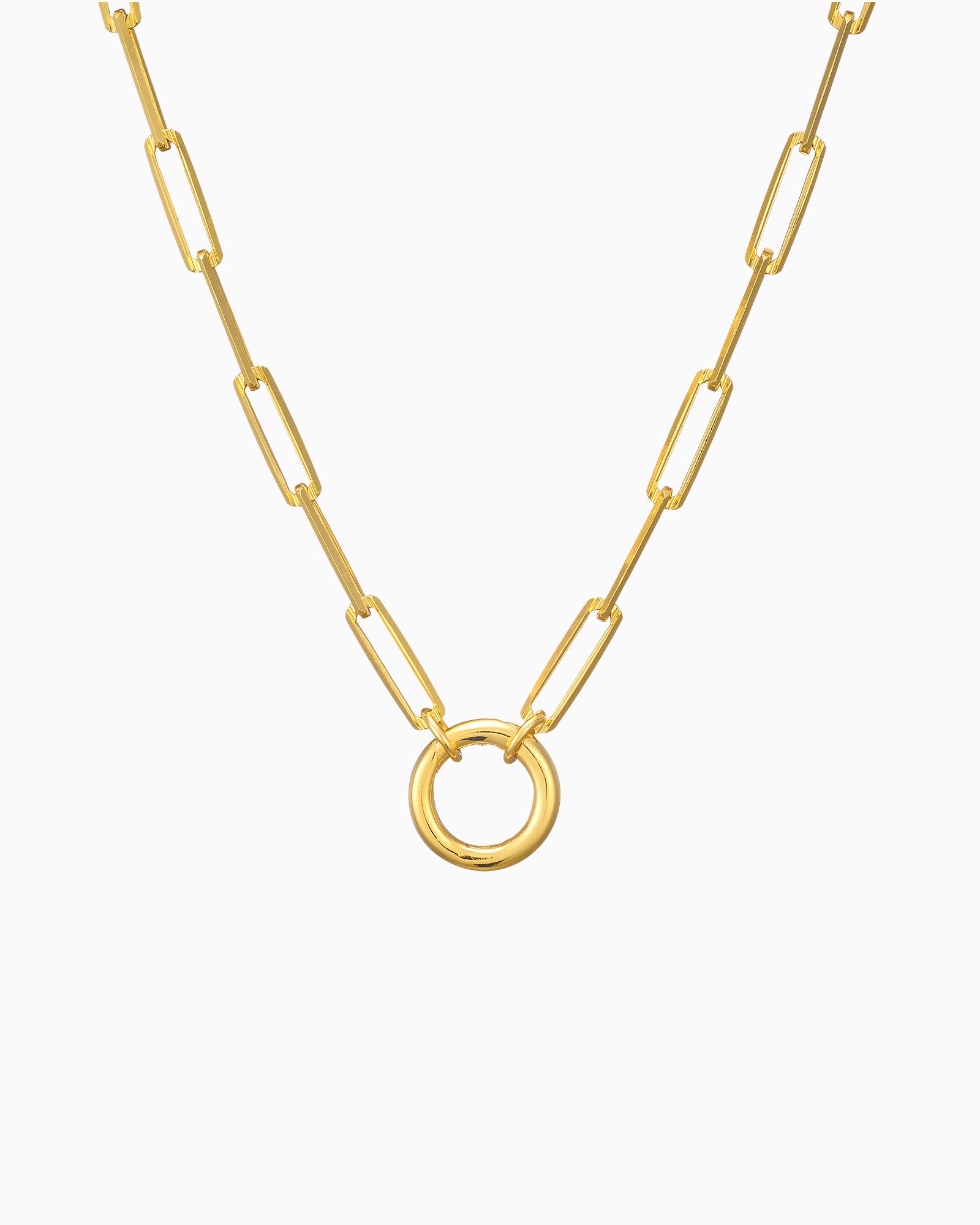 Charmed 14k Gold Vermeil Paper Clip 'O' Link Necklace 50cm