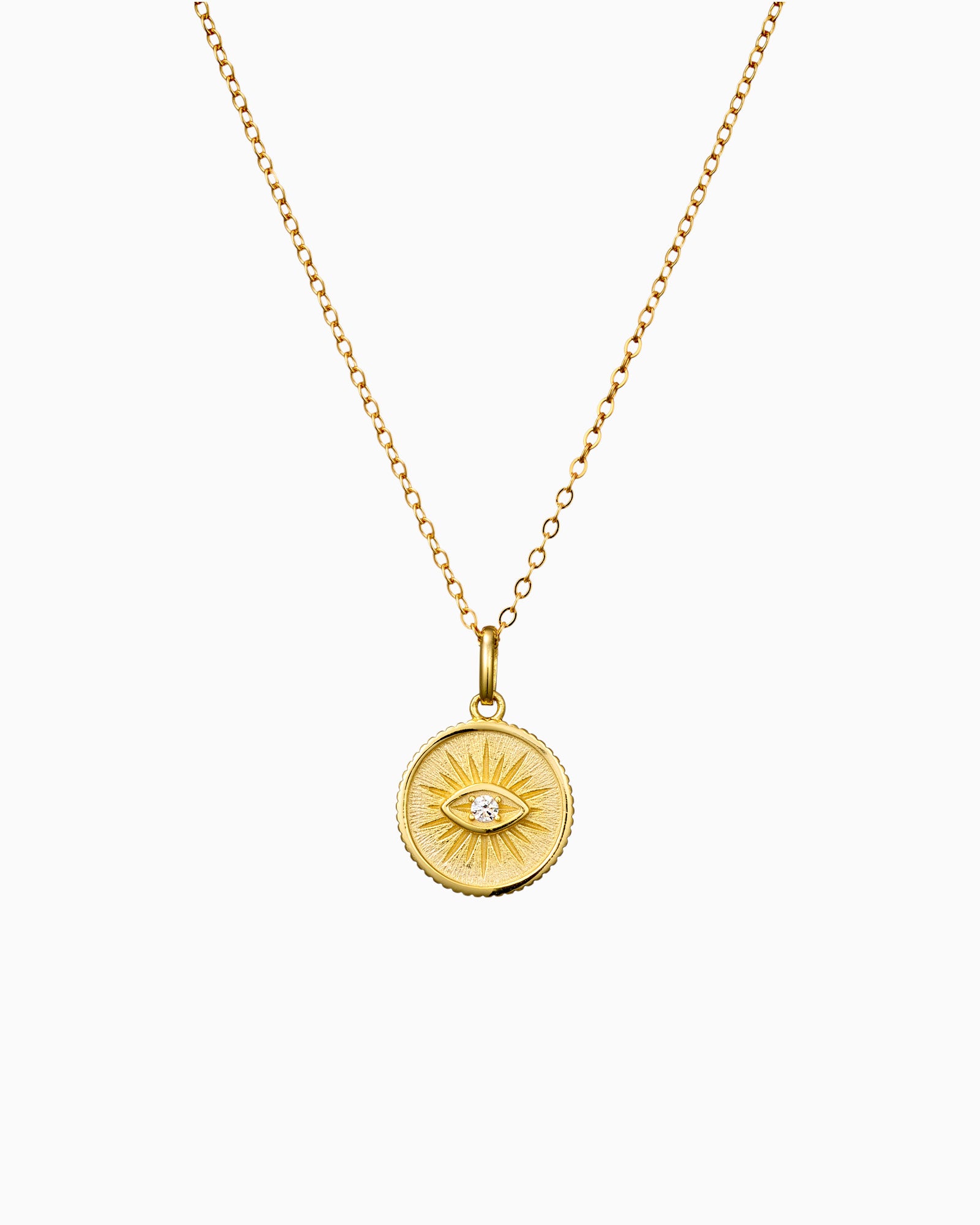 Lustre 14k Gold Vermeil Medallion Evil Eye Necklace