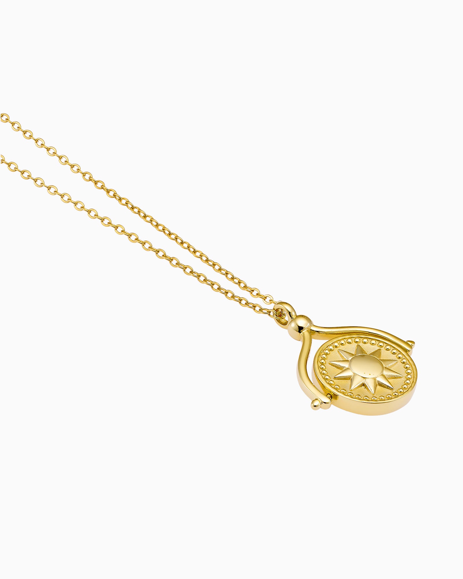 Lustre 14k Gold Vermeil Medallion Sun/Moon Flip Necklace
