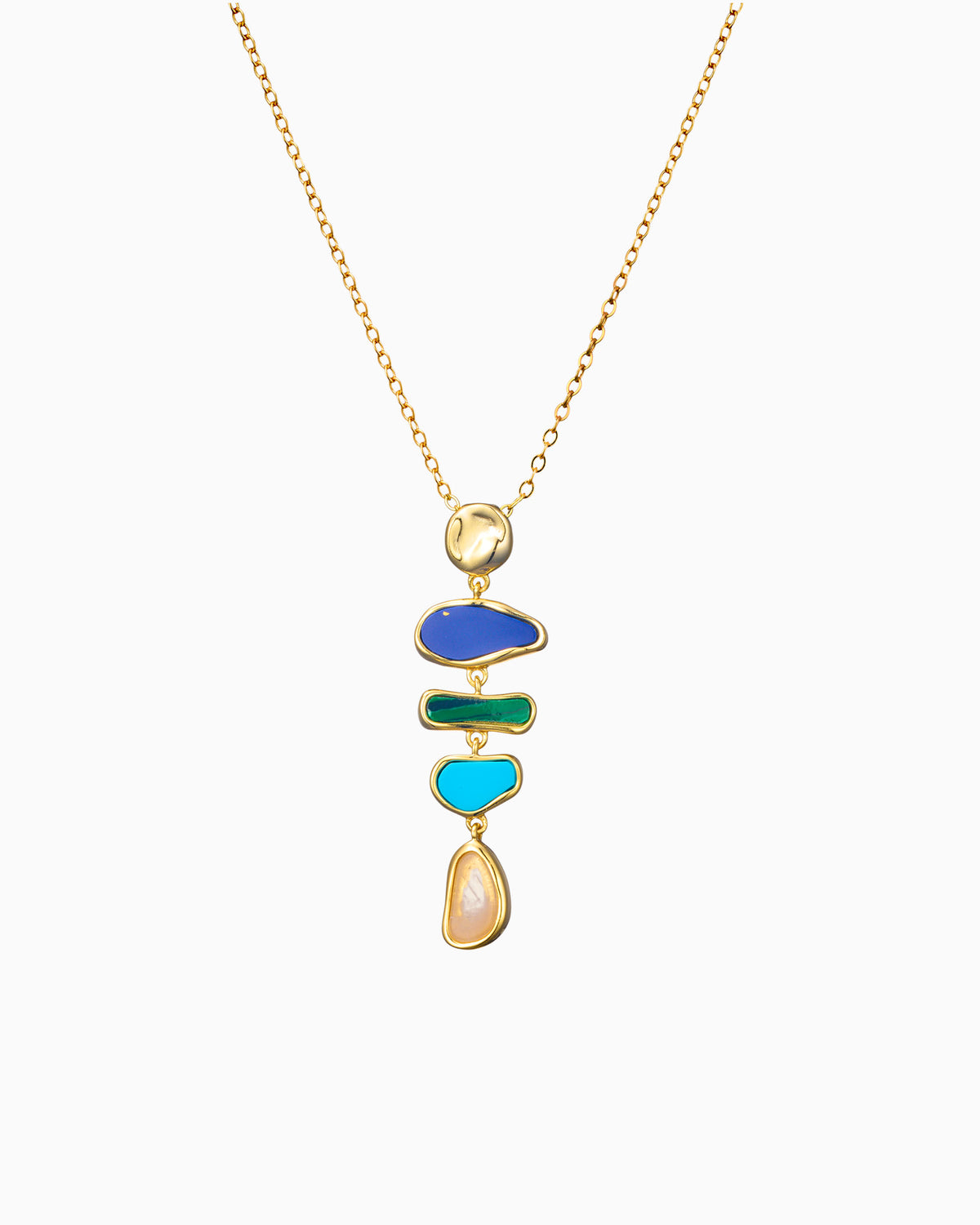 Prism 14k Gold Vermeil Multistone Drop Necklace