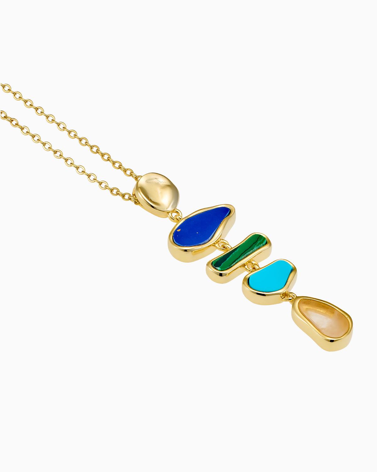 Prism 14k Gold Vermeil Multistone Drop Necklace