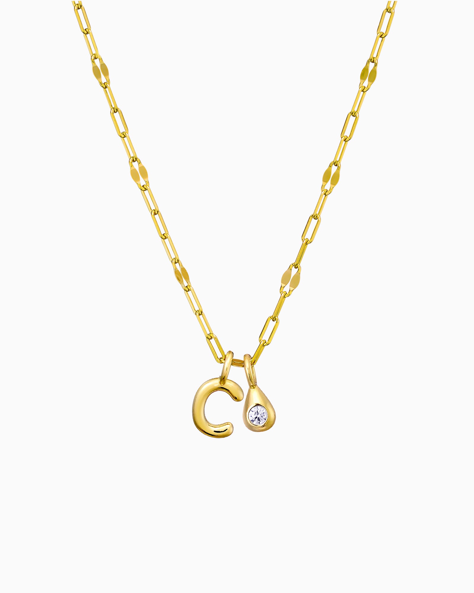 Imprint 14K Gold Vermeil C Initial Cubic Zirconia Necklace