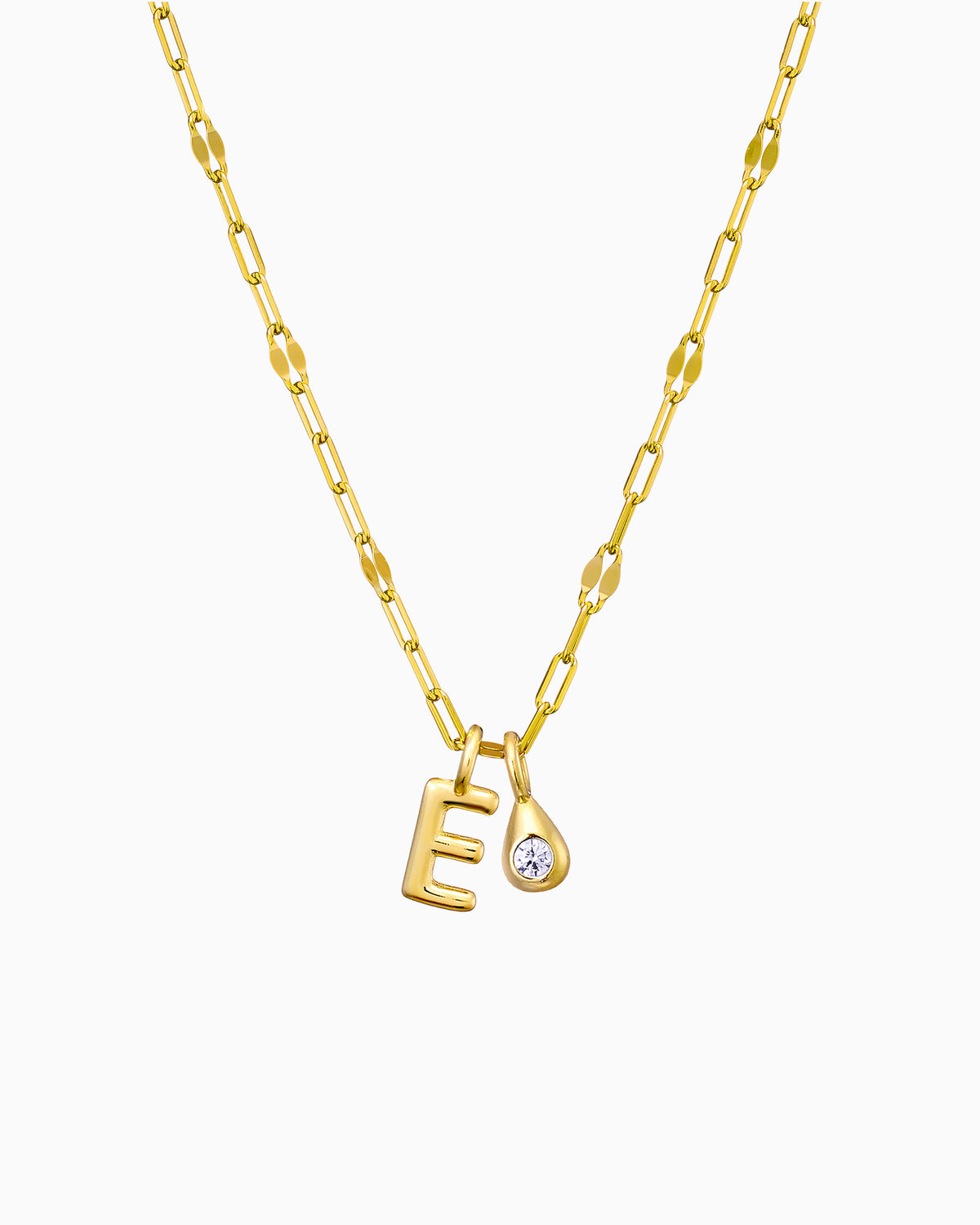 Imprint 14K Gold Vermeil E Initial Cubic Zirconia Necklace
