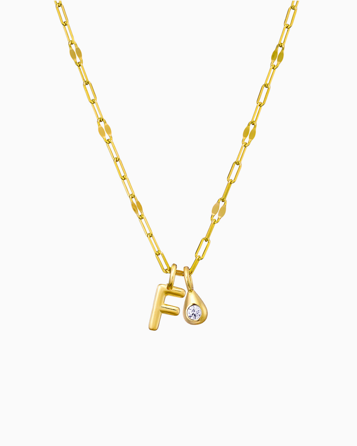 Imprint 14K Gold Vermeil F Initial Cubic Zirconia Necklace