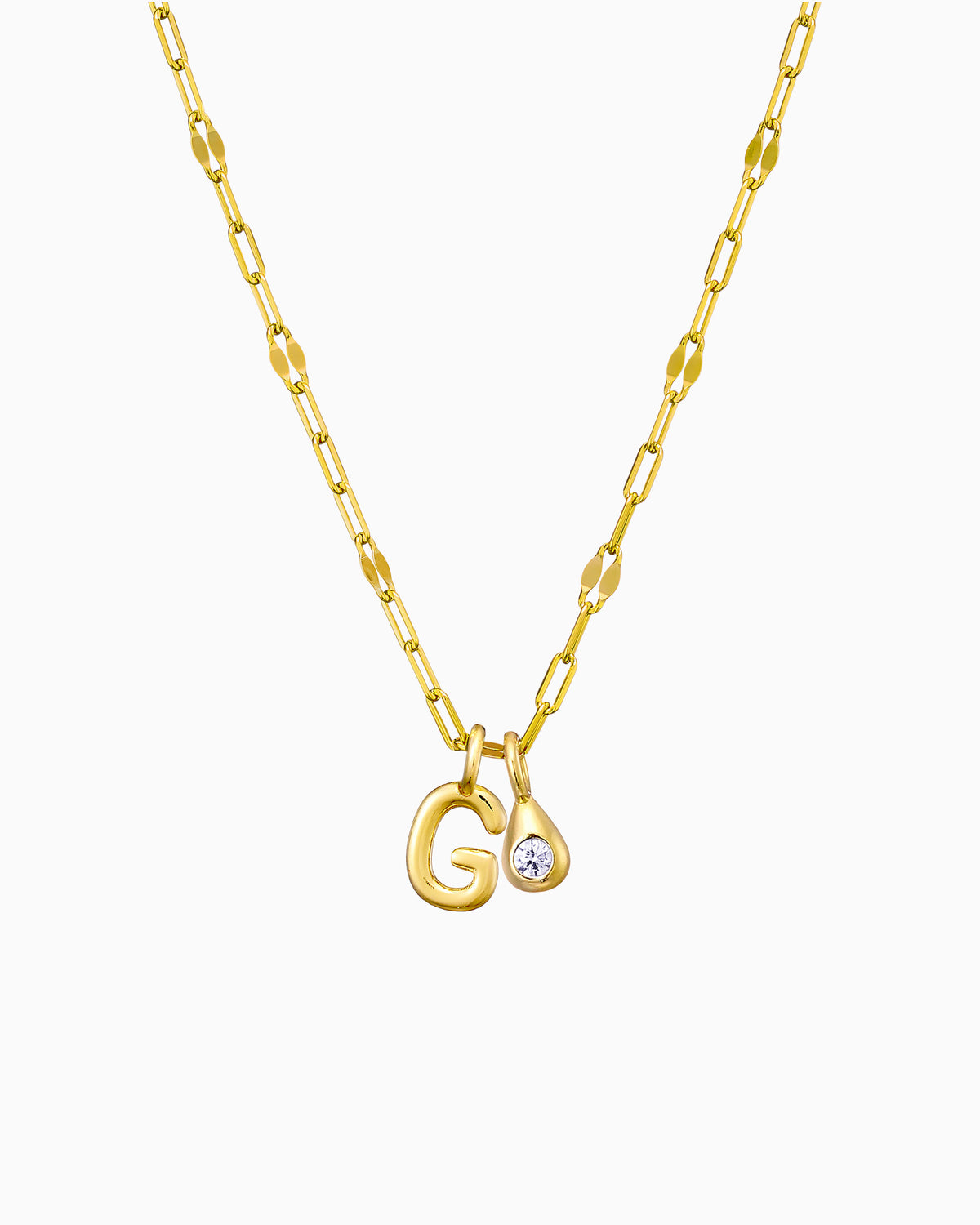 Imprint 14K Gold Vermeil G Initial Cubic Zirconia Necklace