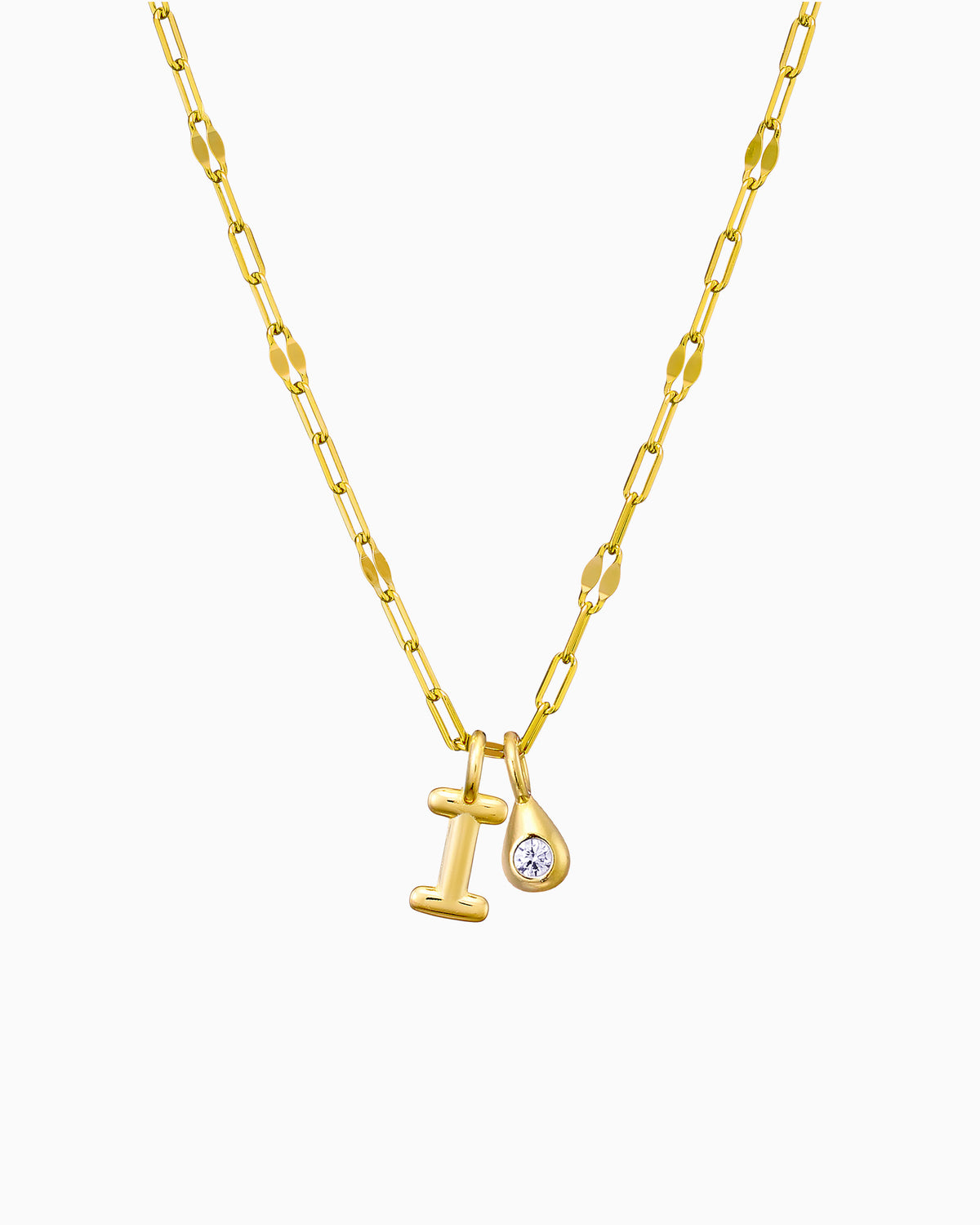 Imprint 14K Gold Vermeil I Initial Cubic Zirconia Necklace
