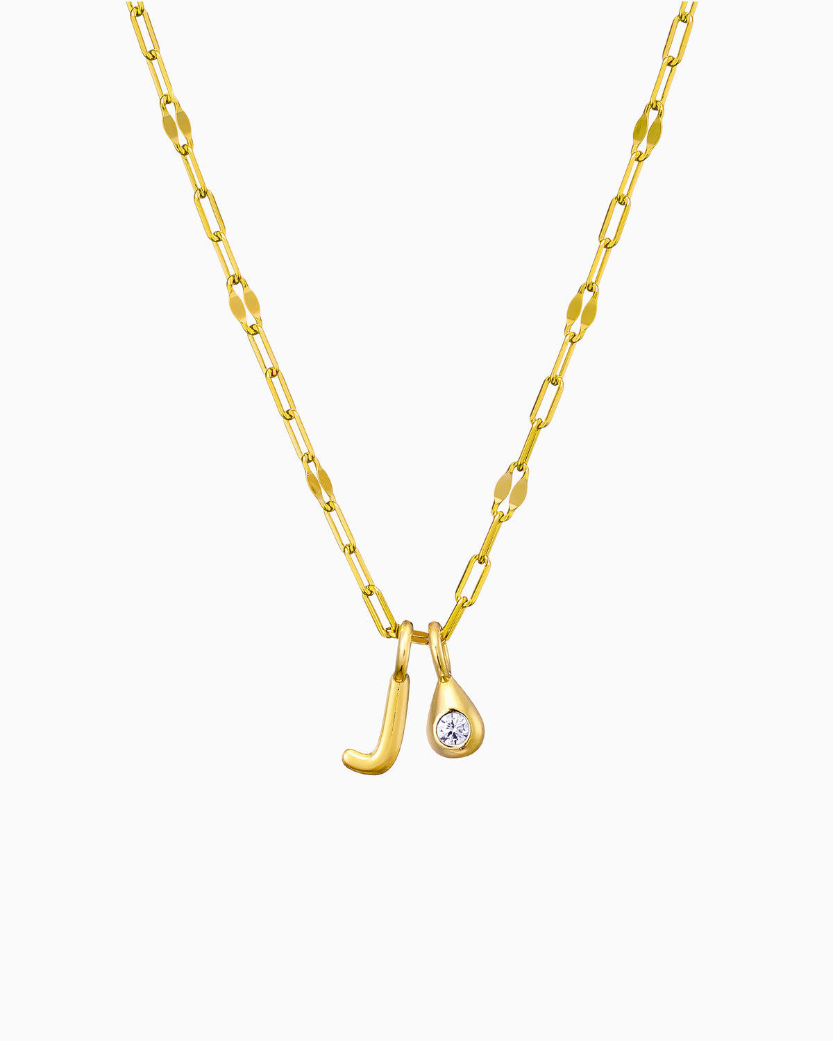 Imprint 14K Gold Vermeil J Initial Cubic Zirconia Necklace