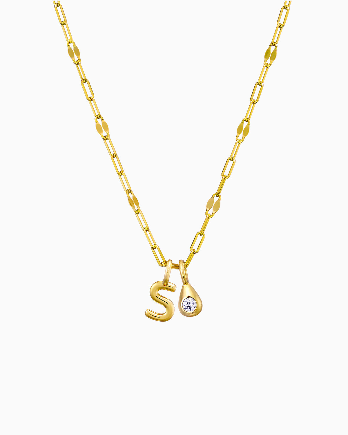 Imprint 14K Gold Vermeil S Initial Cubic Zirconia Necklace