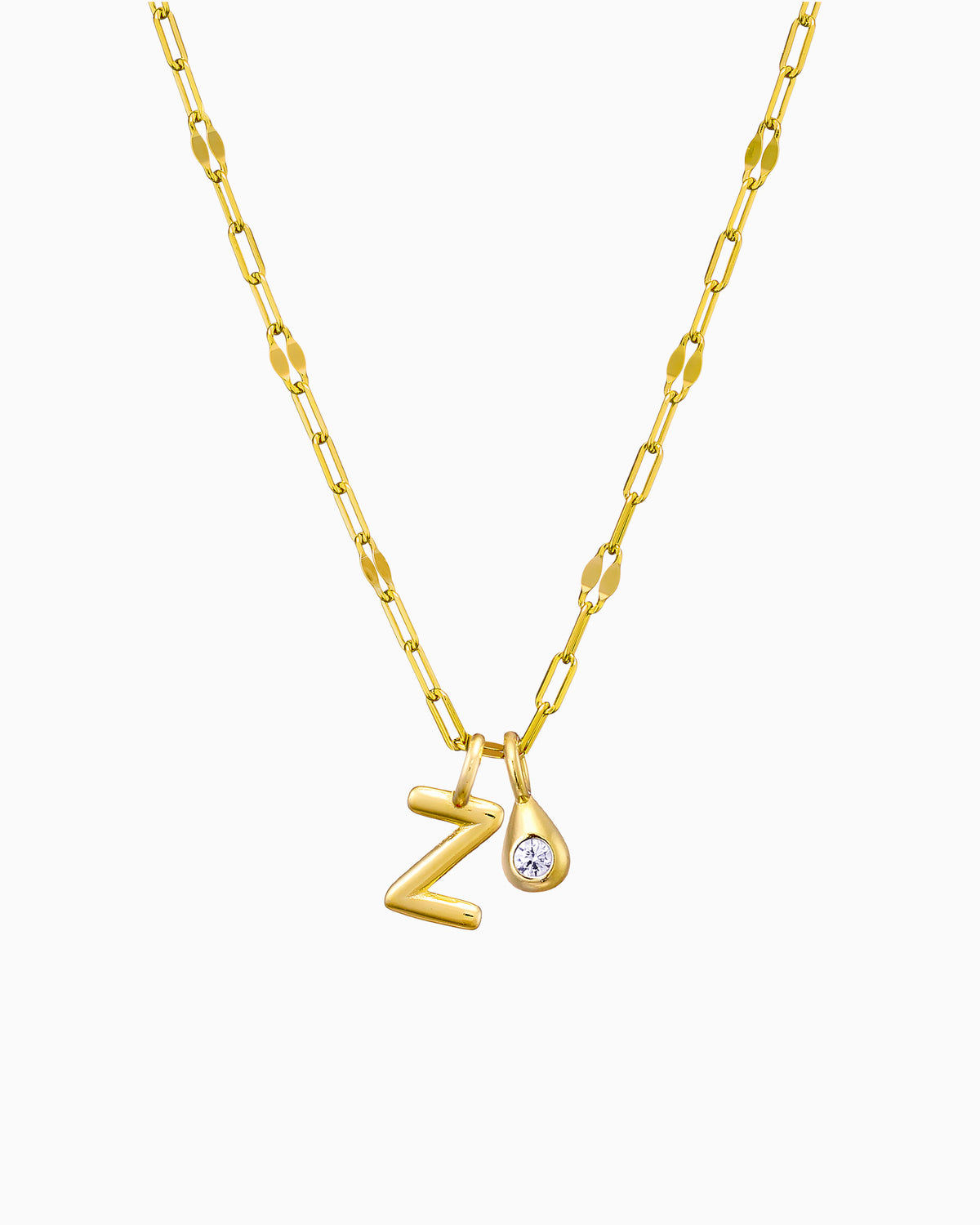 Imprint 14K Gold Vermeil Z Initial Cubic Zirconia Necklace