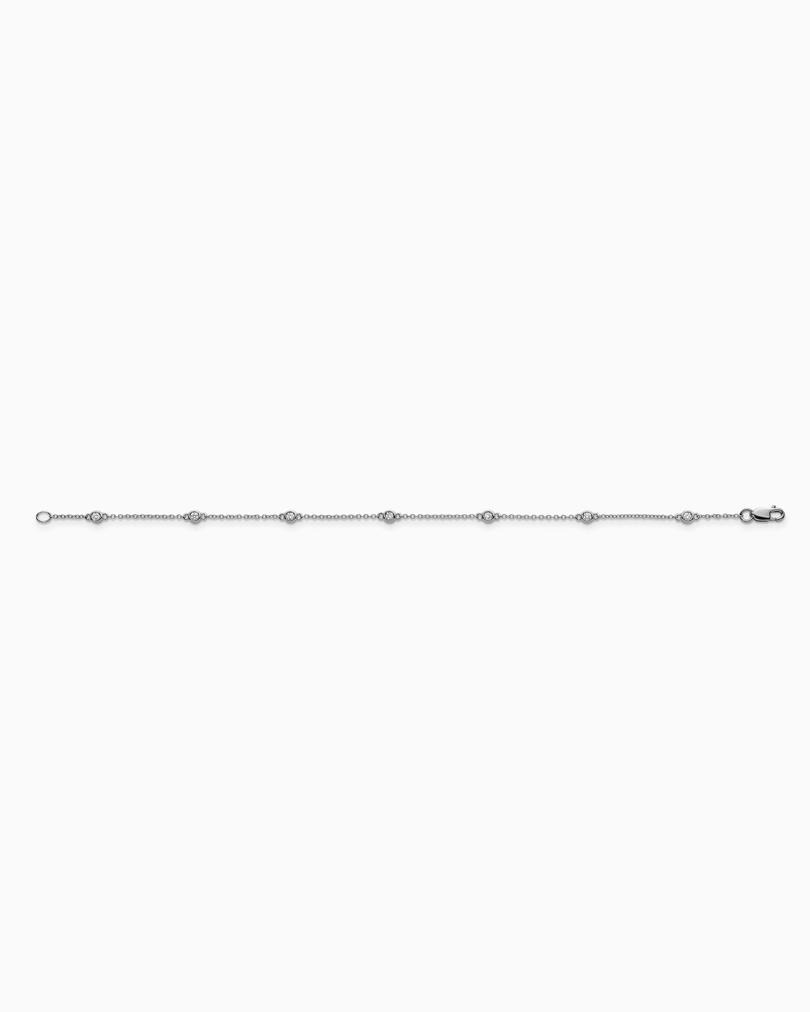 Signature 9K White Gold Lab Grown Diamond Station Bracelet