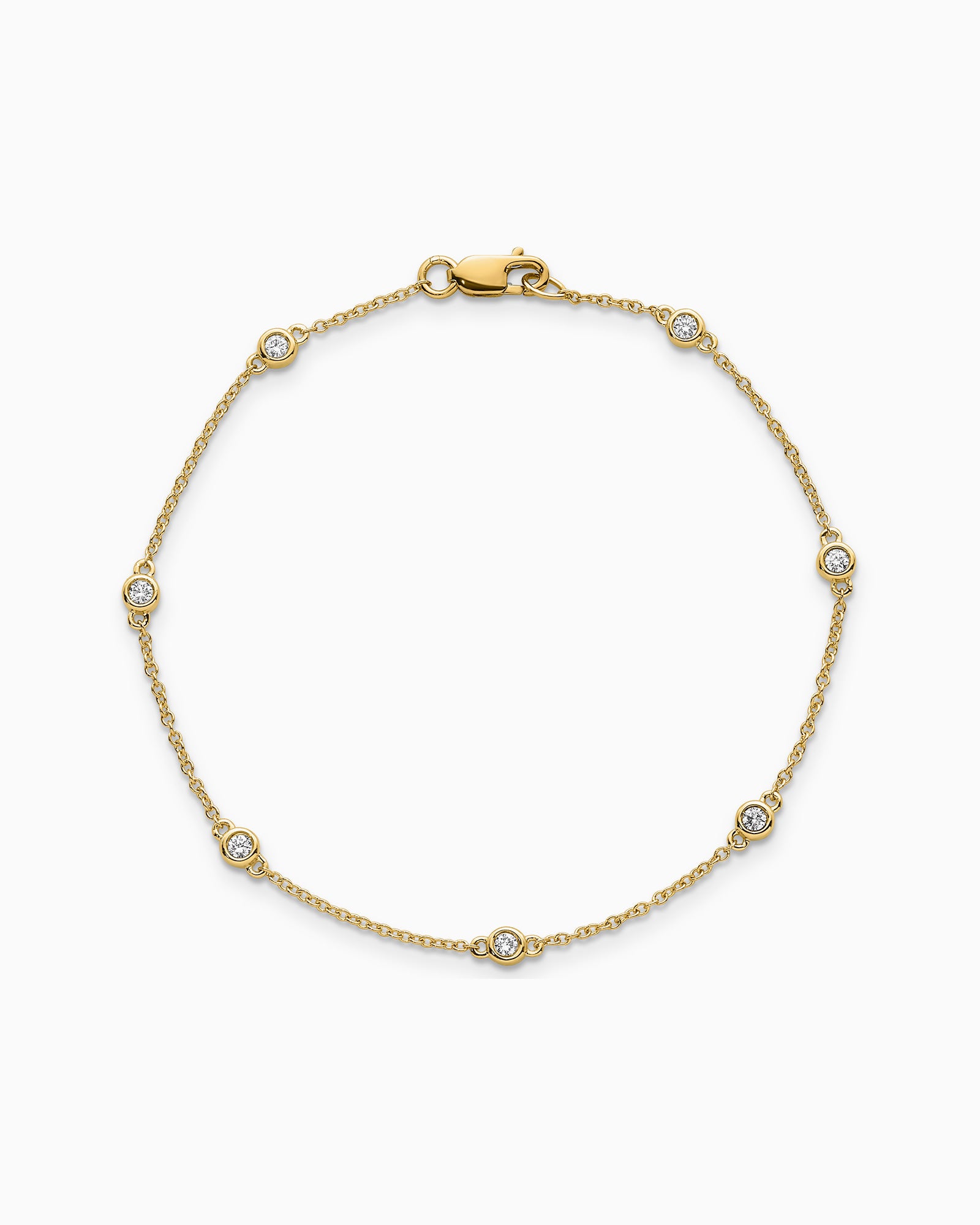 Signature 9K Yellow Gold Lab Grown Diamond Station Bracelet