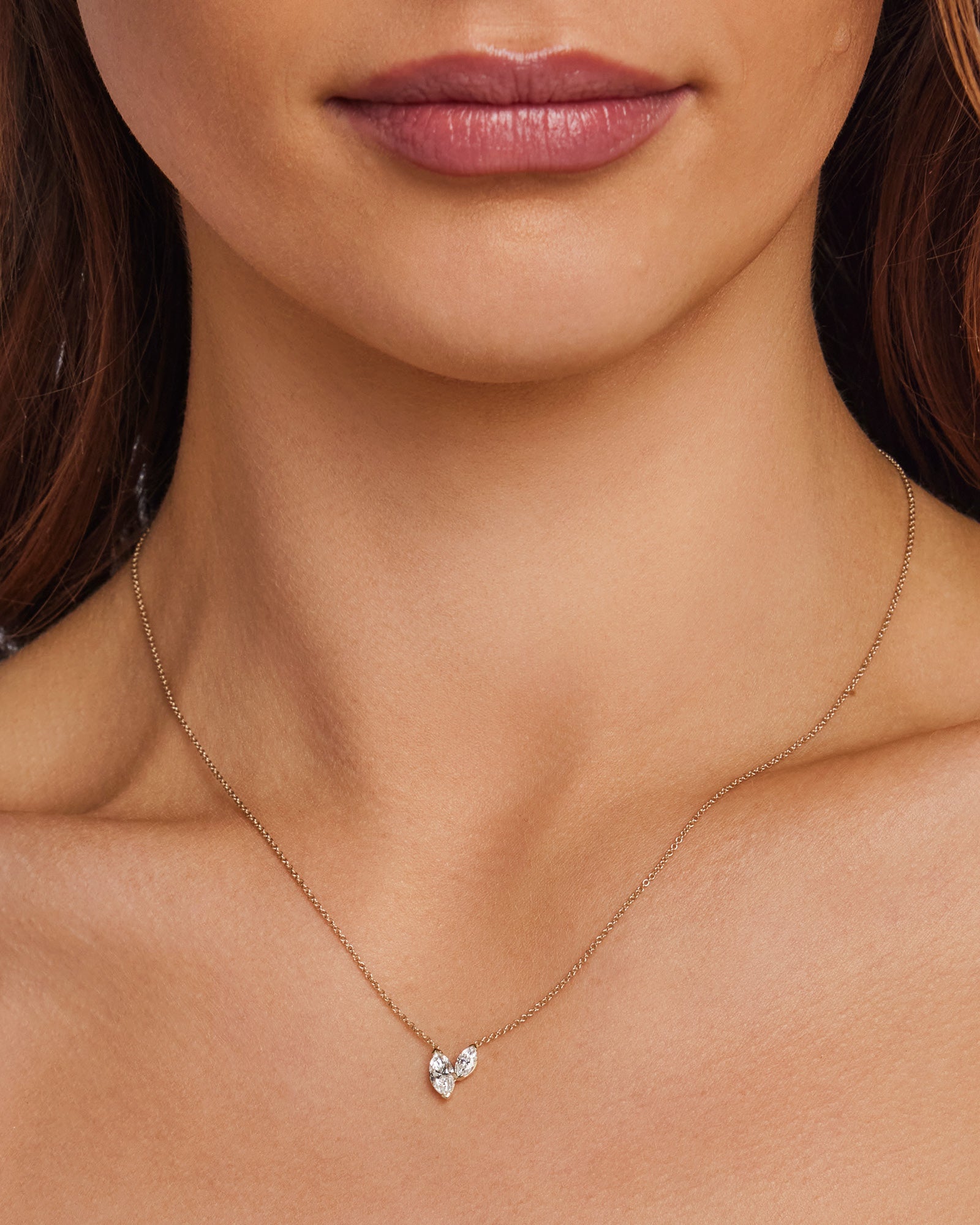 Radiance 9K Gold 0.70ct Marquise Lab Grown Diamond Necklace