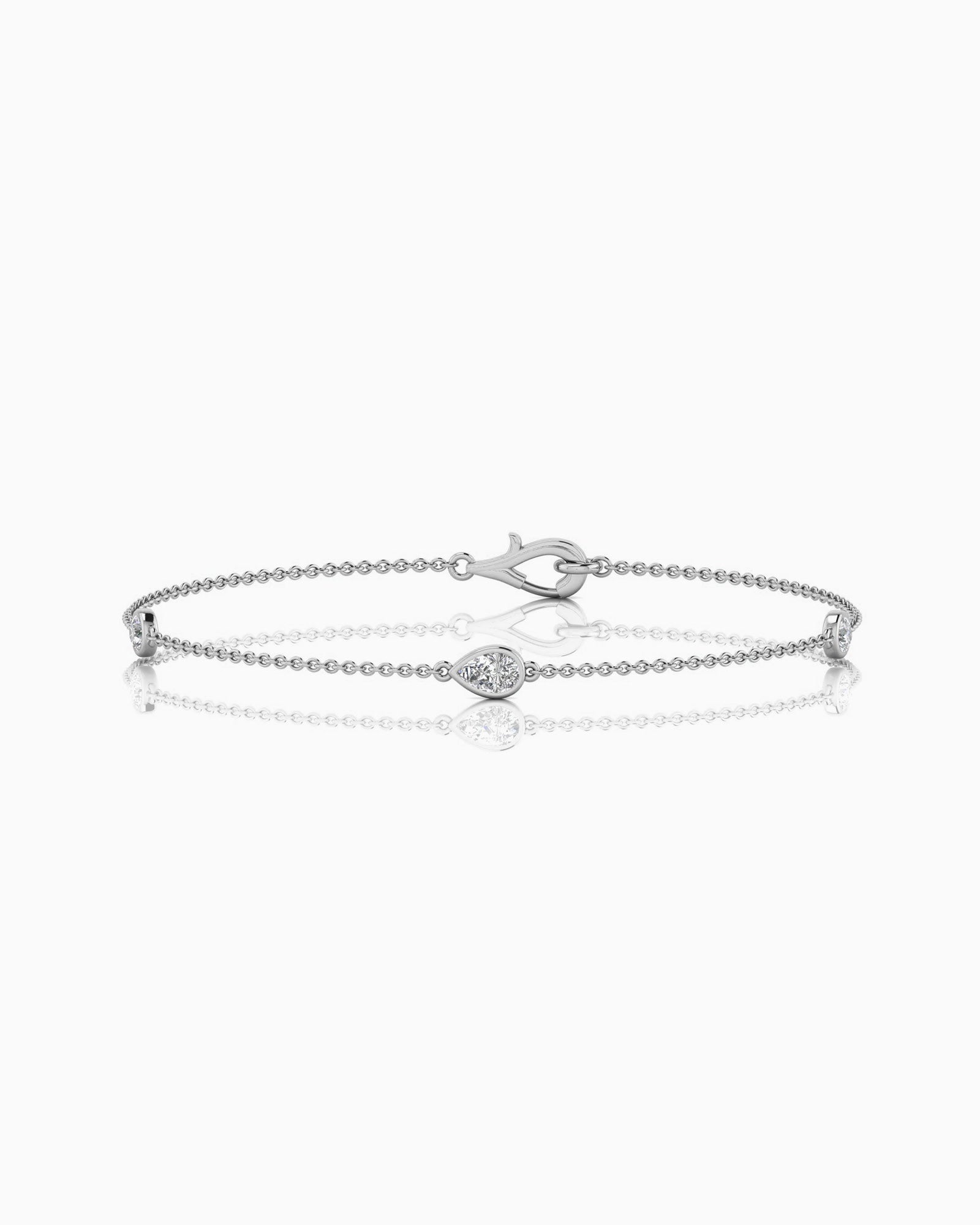 Radiance 9K White Gold 0.33ct Lab Grown Diamond Station Bracelet