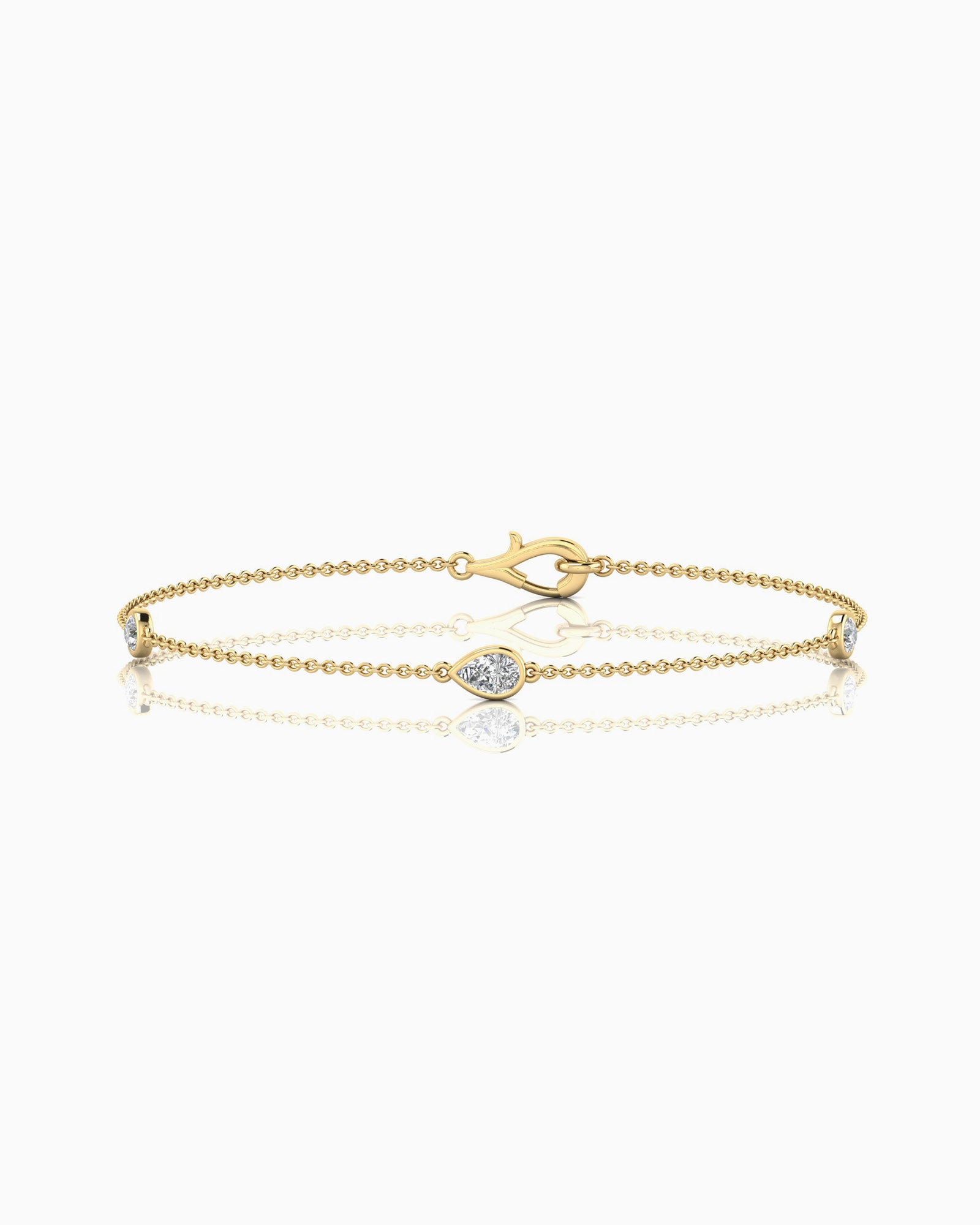 Radiance 9K Gold 0.33ct Lab Grown Diamond Station Bracelet