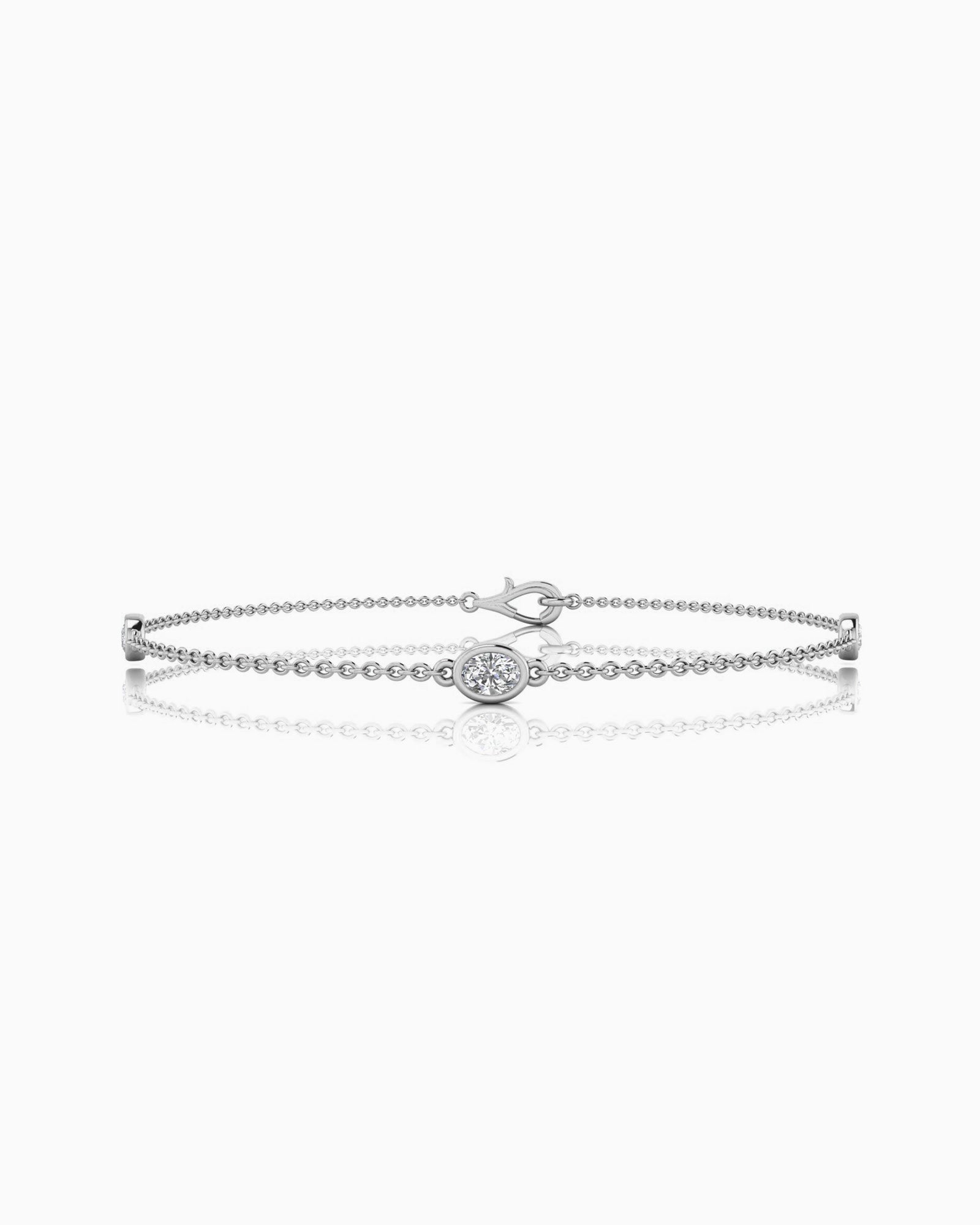 Radiance 9K White Gold 0.25ct Lab Grown Diamond Station Bracelet