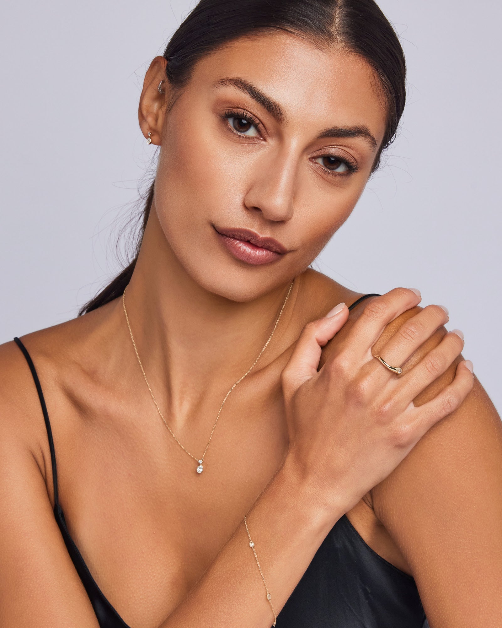 Radiance 9K Gold 0.25ct Oval Lab Grown Diamond Drop Necklace