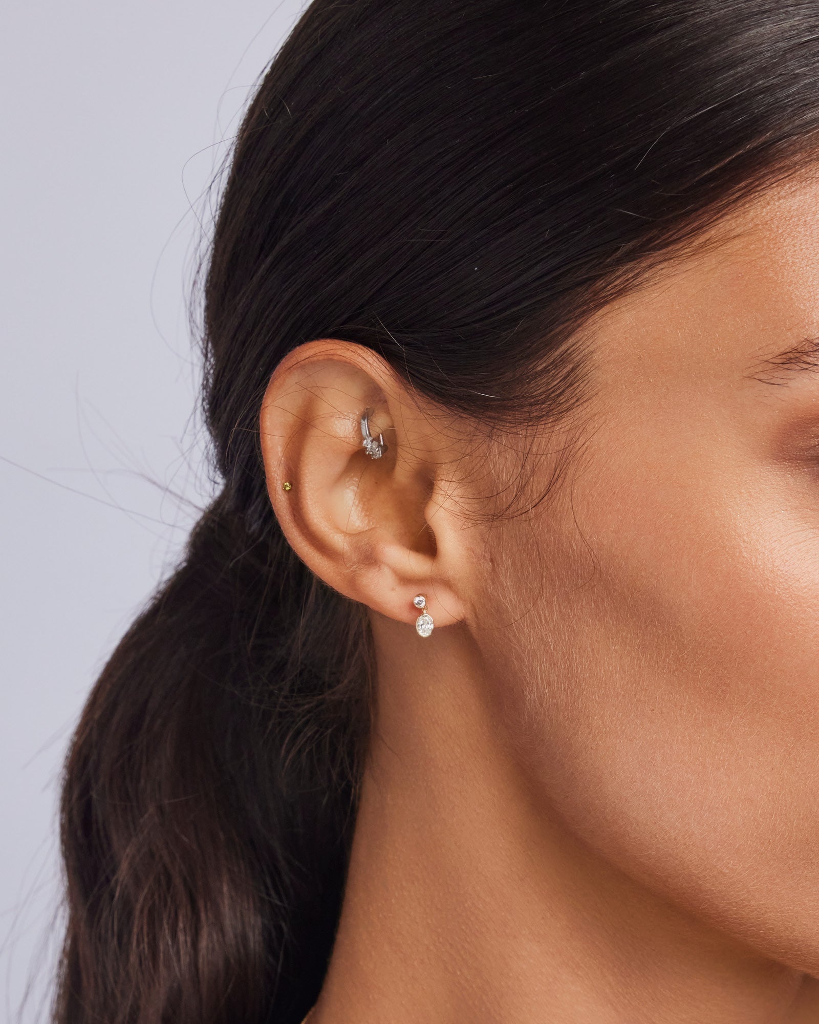 Radiance 9K Gold 0.33ct Oval Lab Grown Diamond Drop Earrings