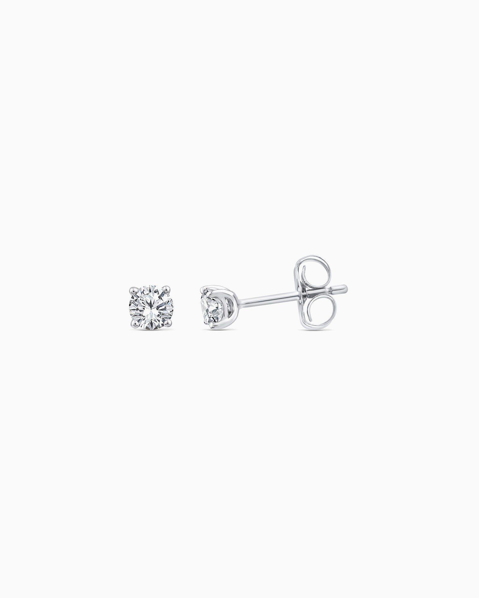 Signature 9K White Gold 0.25ct Lab Grown Diamond 4-Claw Stud Earrings