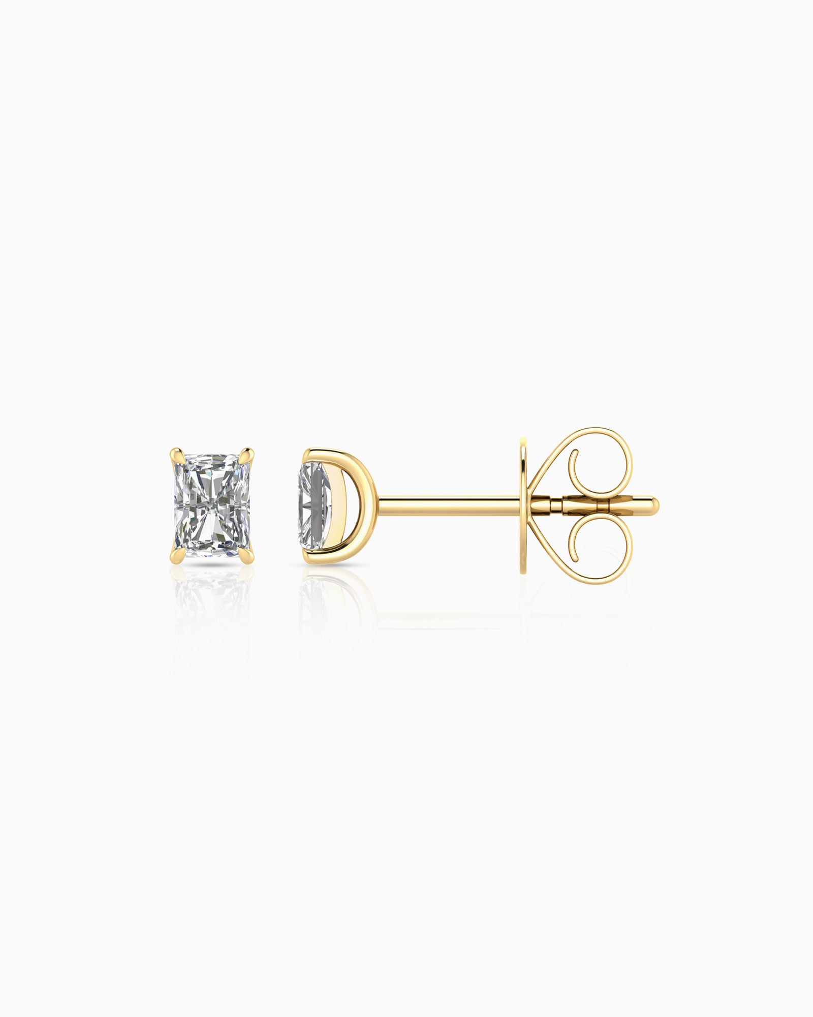 Signature 9K Gold 0.50ct Radiant Lab Grown Diamond Claw Stud Earrings