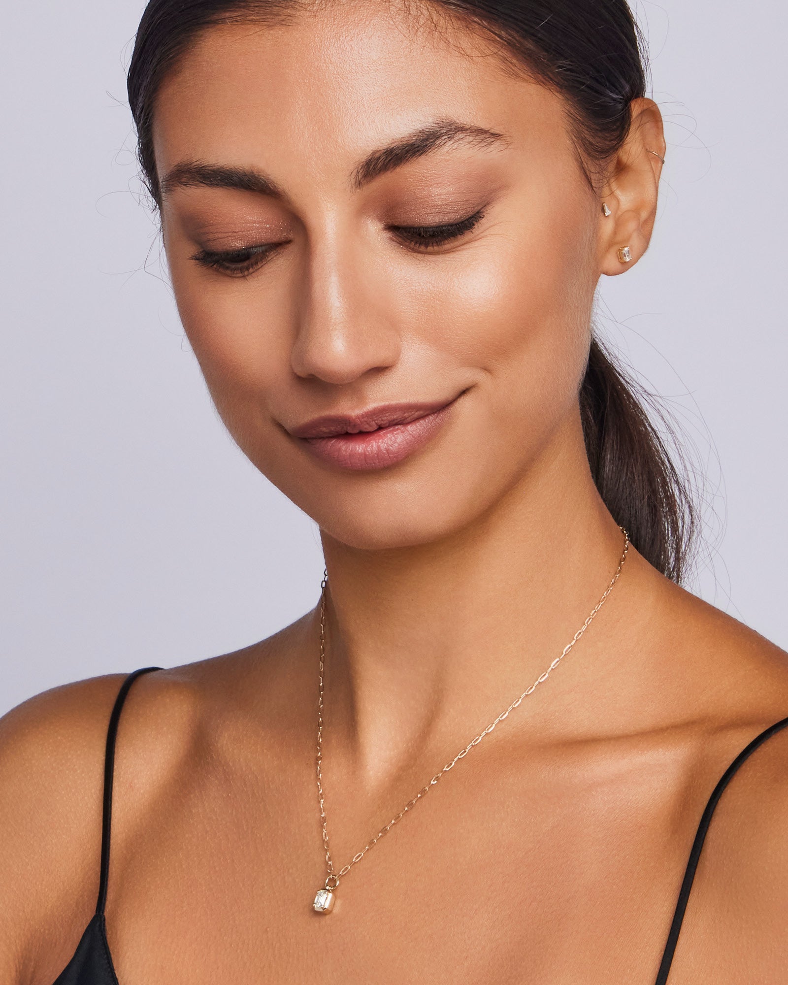 Radiance 9K Gold 0.50ct Emerald Lab Grown Diamond Necklace