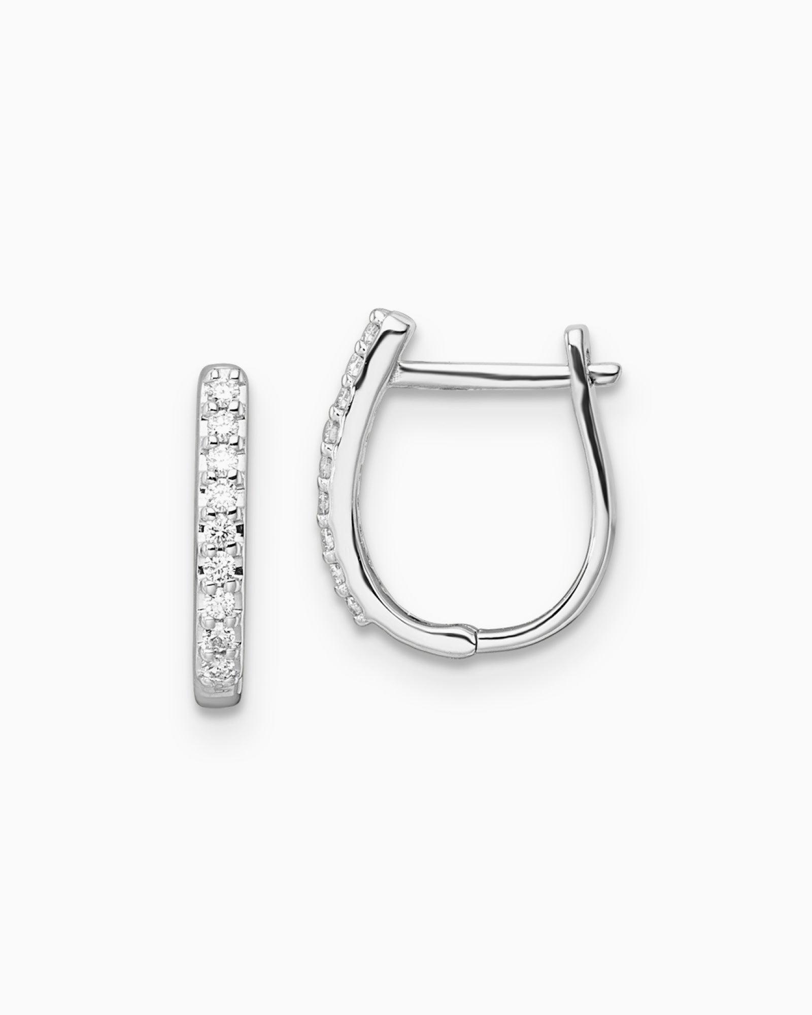 Signature 9K White Gold Lab Grown Diamond Huggies