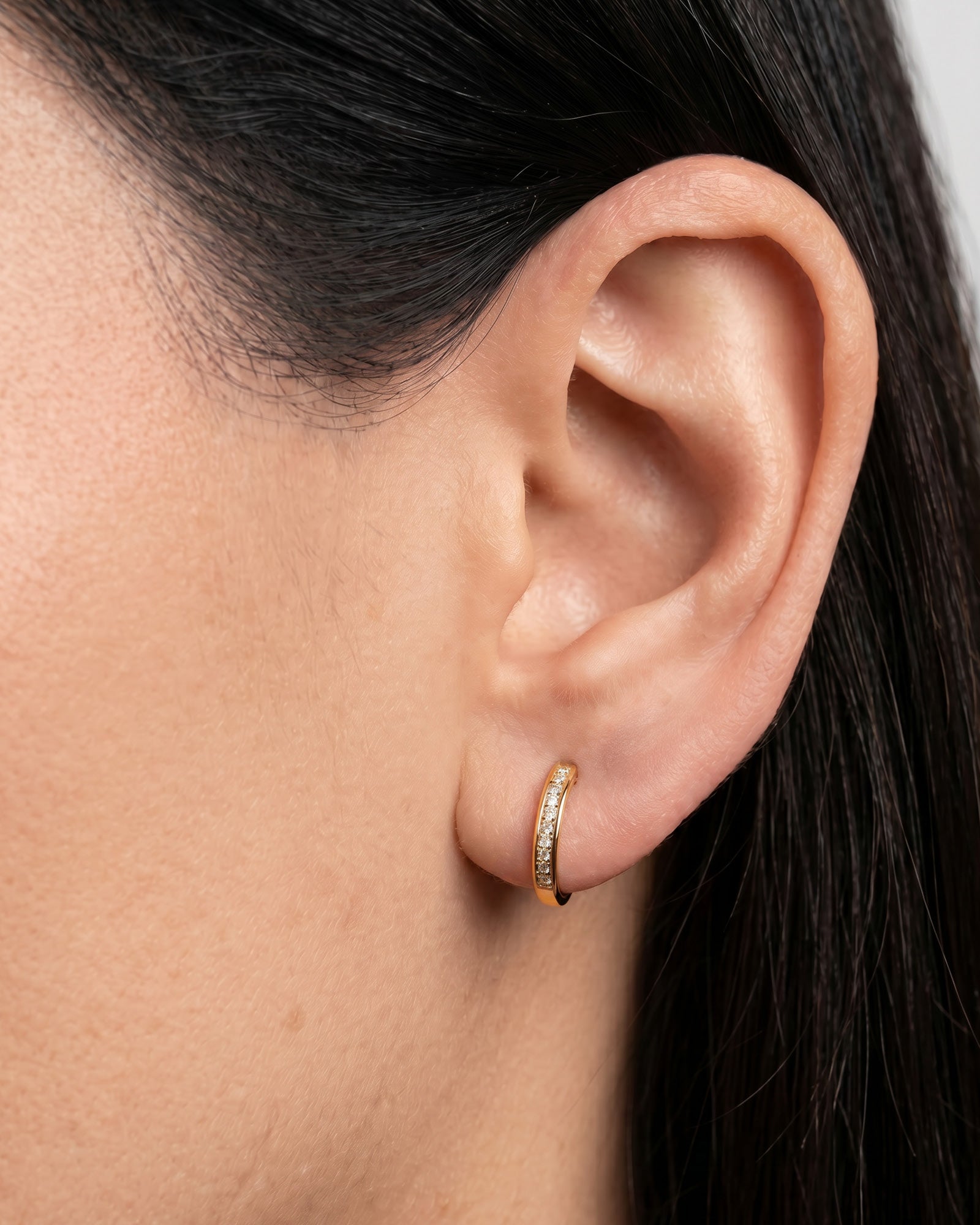 Signature 9K Gold 0.15ct Lab Grown Diamond Round Huggie Earrings