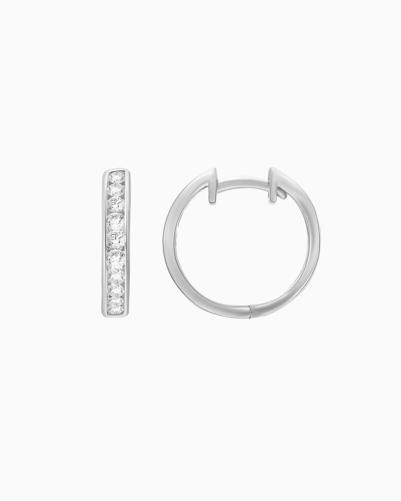 Signature 9K White Gold 0.50ct Lab Grown Diamond Round Huggie Earrings