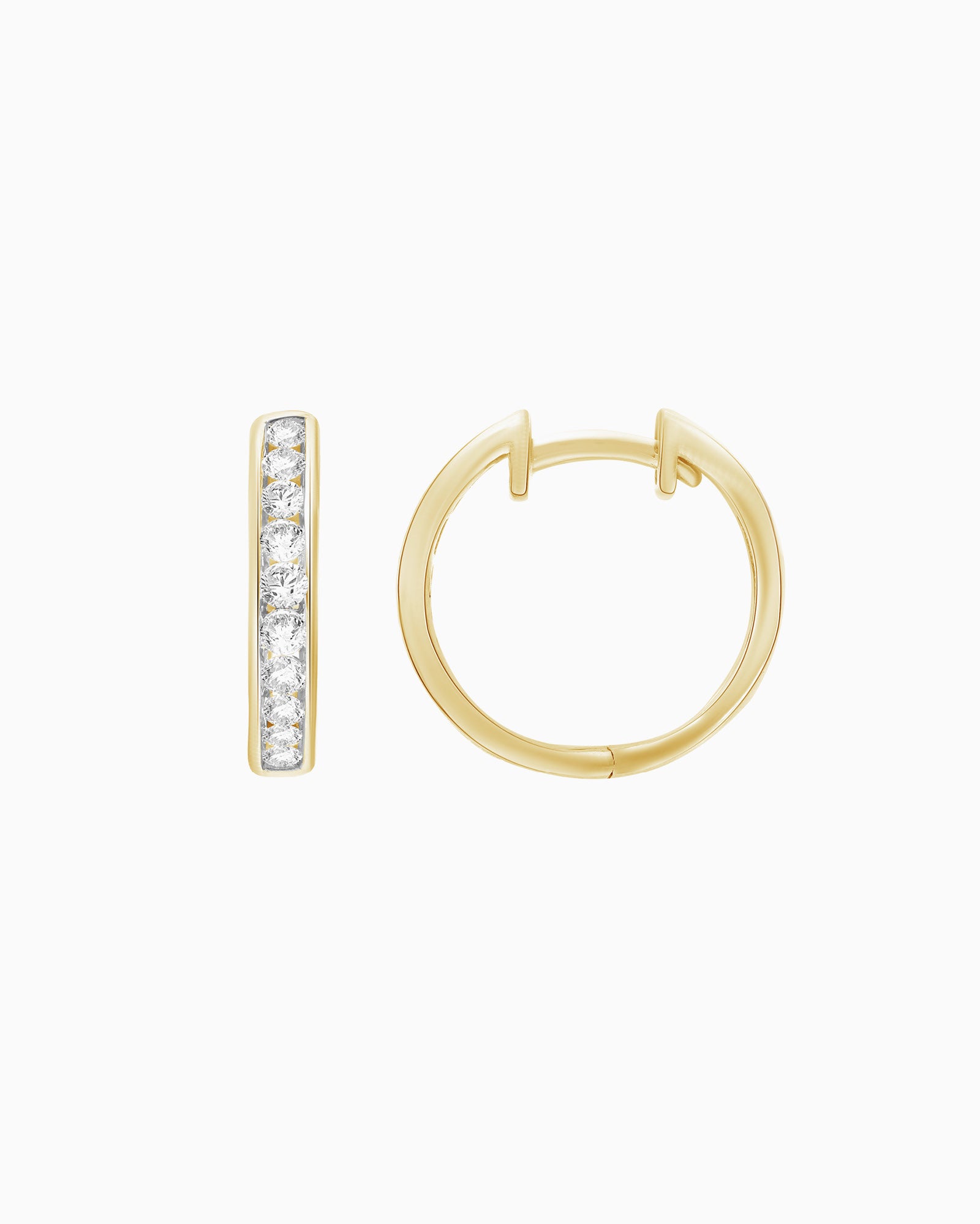 Signature 9K Gold 0.50ct Lab Grown Diamond Round Huggie Earrings