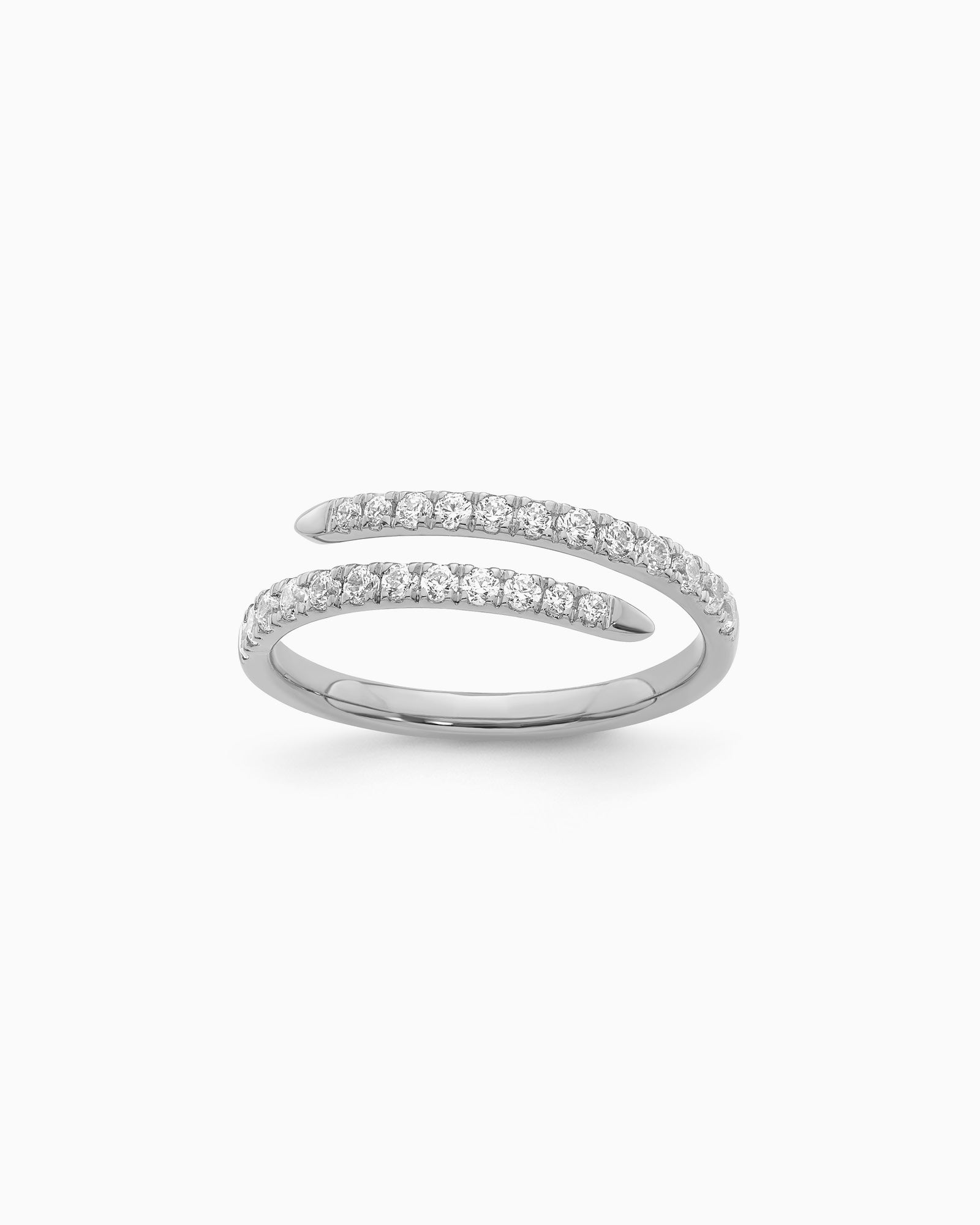 Signature 9K White Gold 0.40ct Lab Grown Diamond Spiral Ring