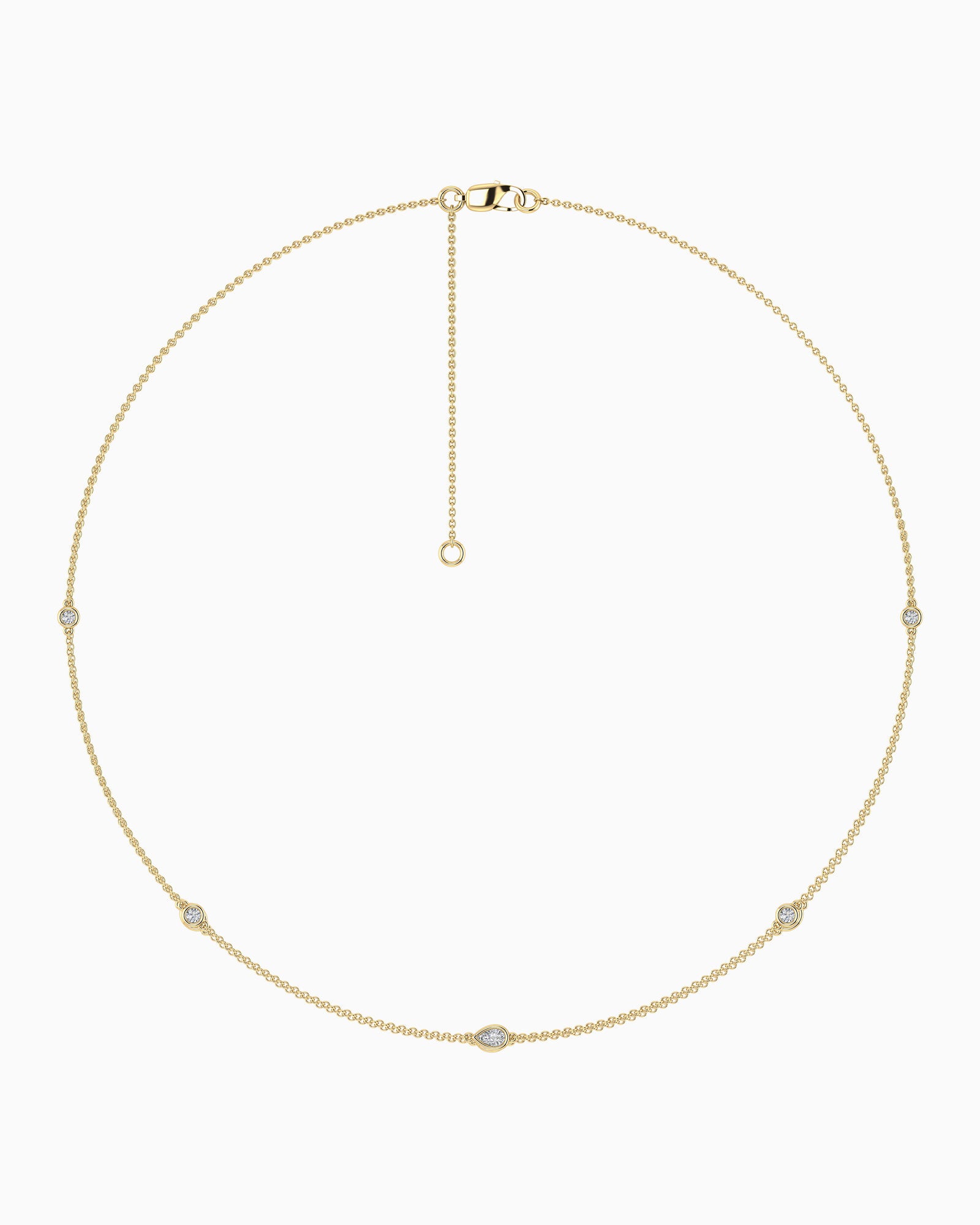 Signature 9K Gold 0.33ct Lab Grown Diamond Station Necklace