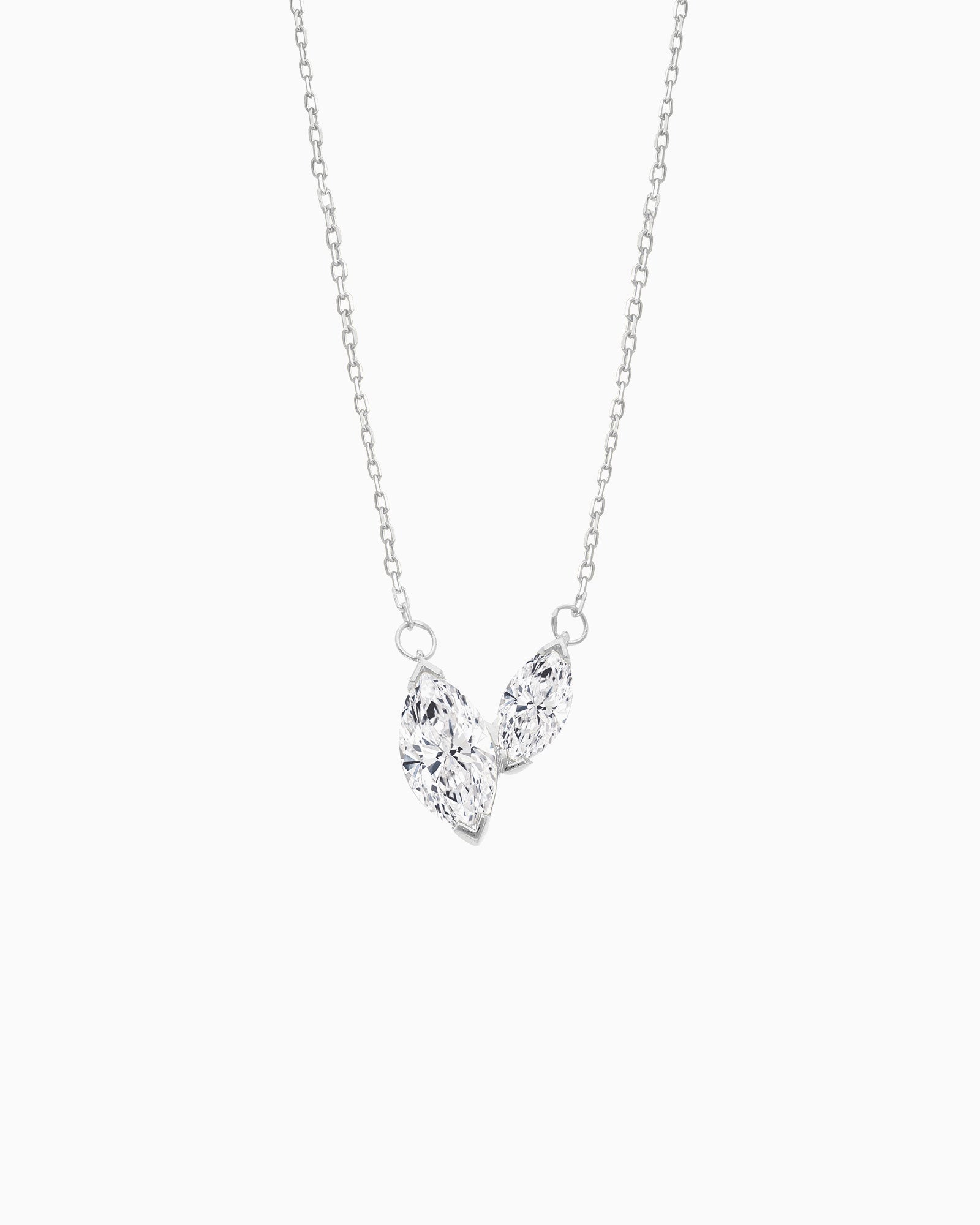 Radiance 9K White Gold 0.70ct Marquis Lab Grown Diamond Necklace