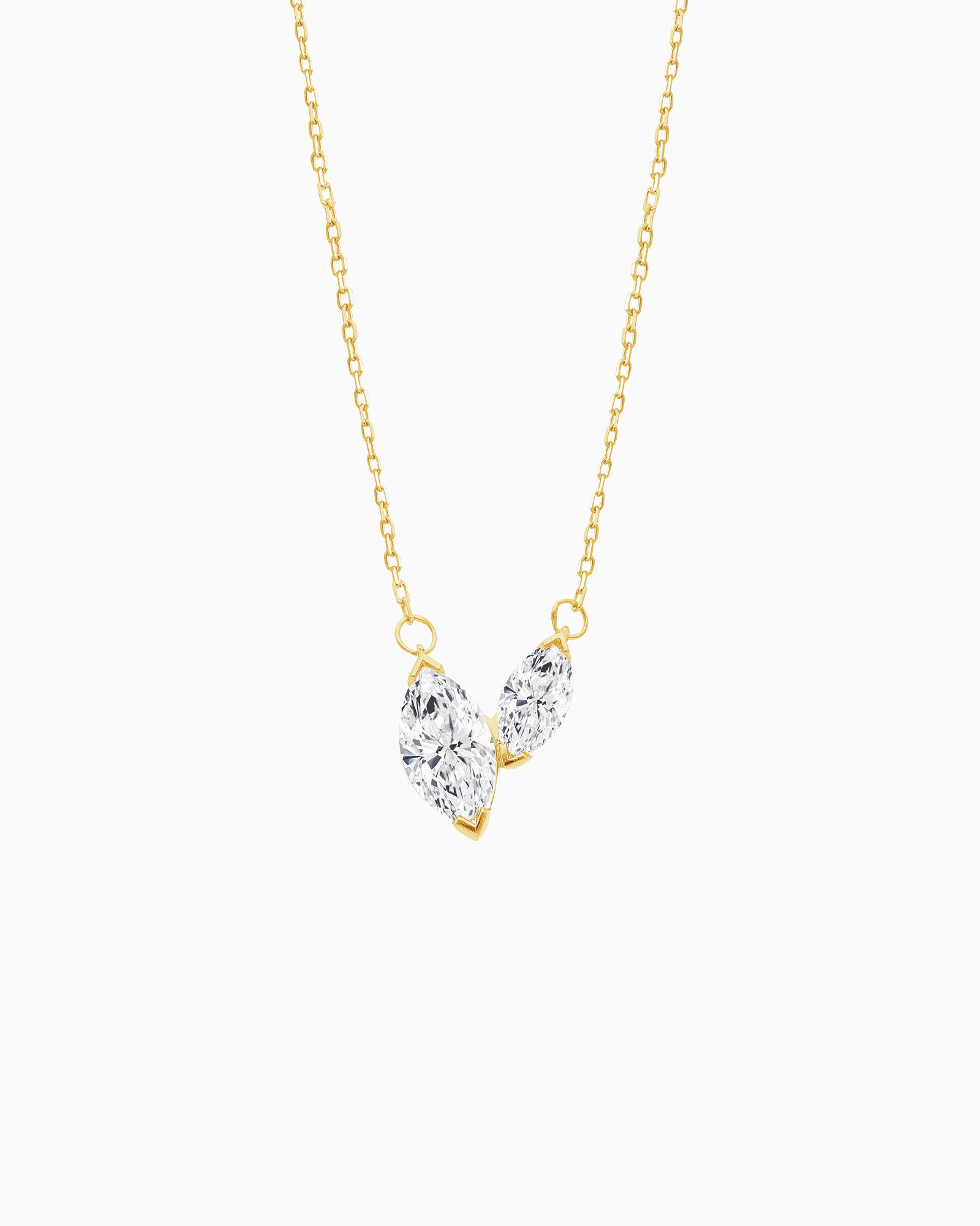 Radiance 9K Gold 0.70ct Marquise Lab Grown Diamond Necklace