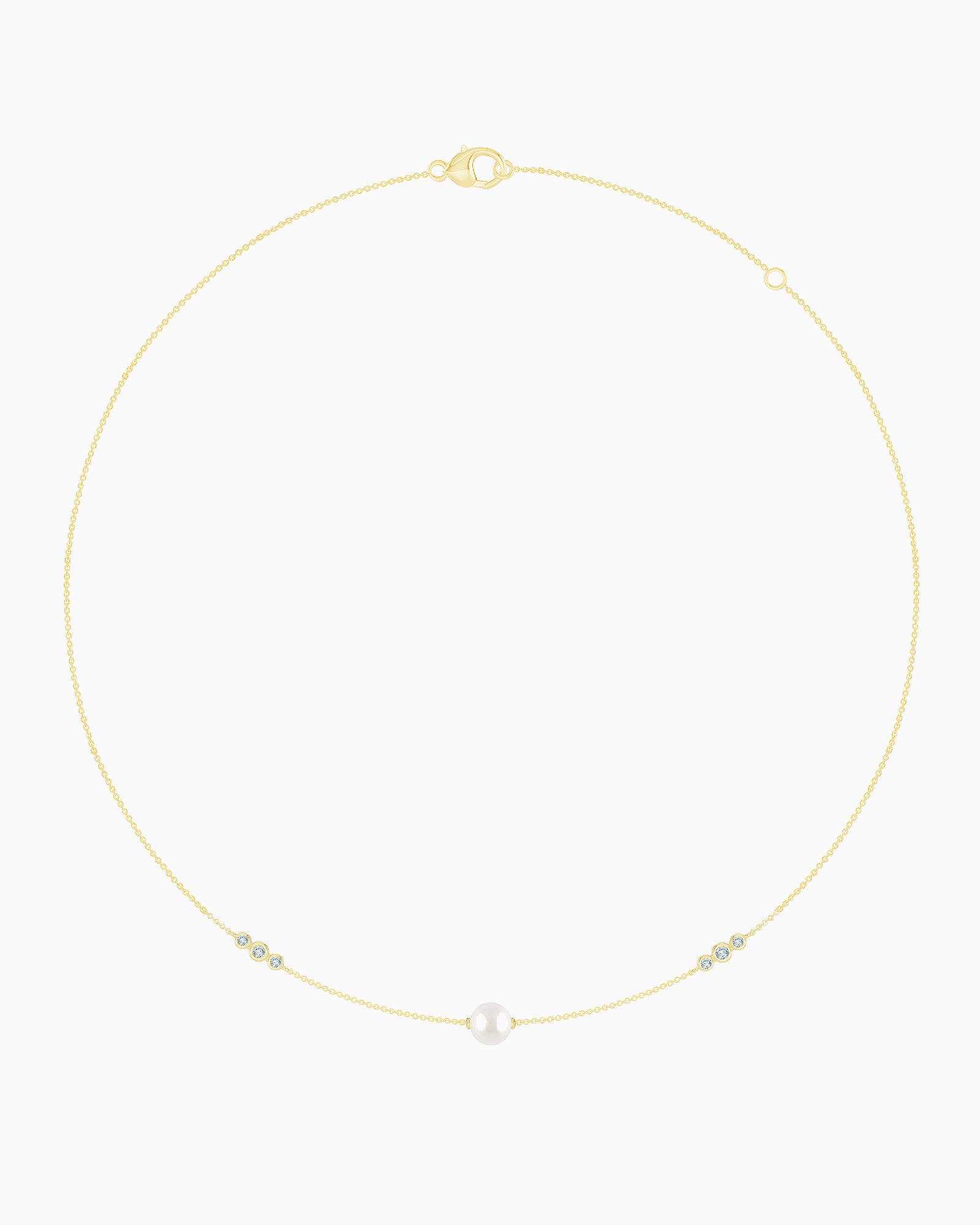 Eternal 9K Gold Lab Grown Diamond & Freshwater Pearl Necklace