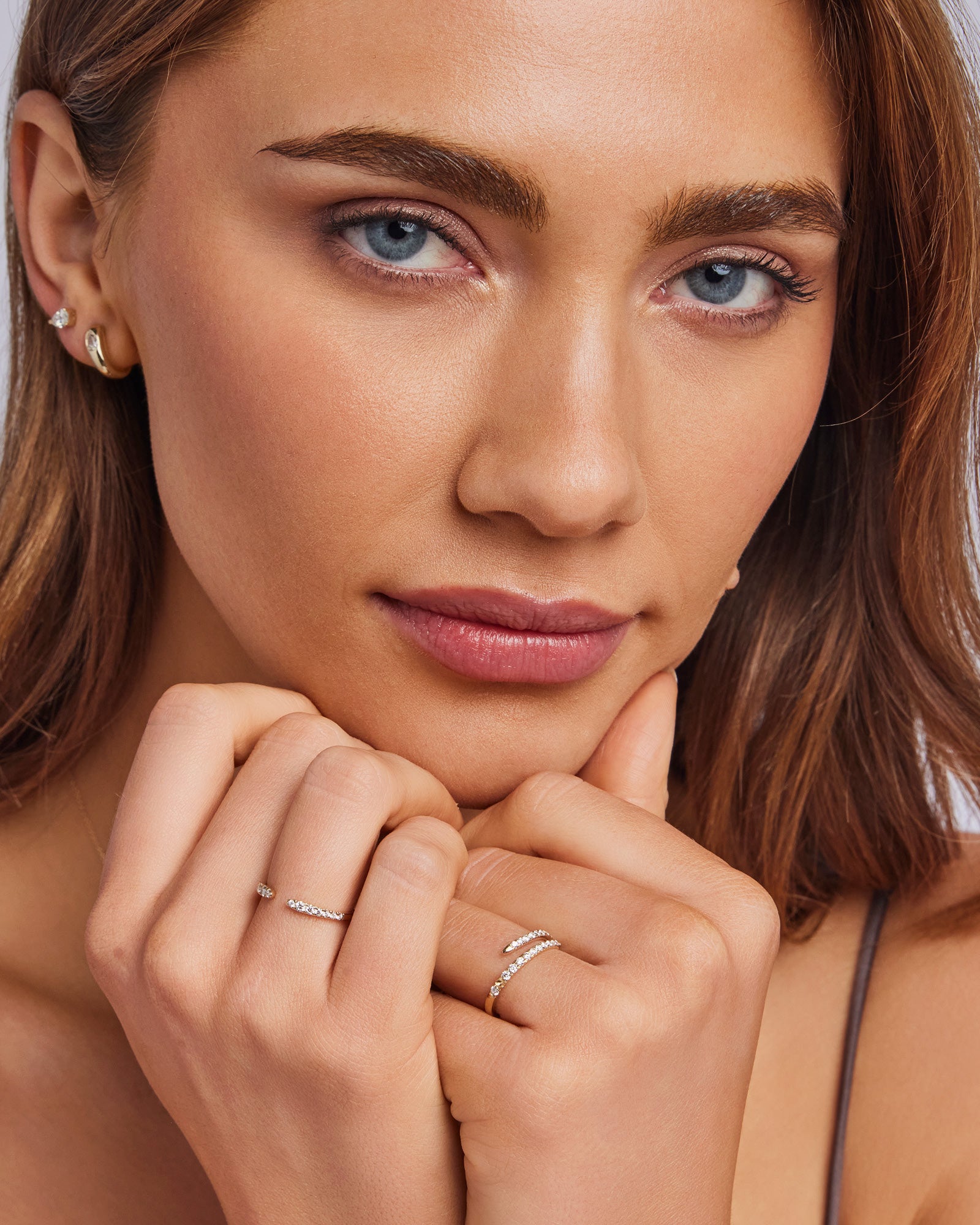 Signature 9K Gold 0.24ct Lab Grown Diamond Open Ring