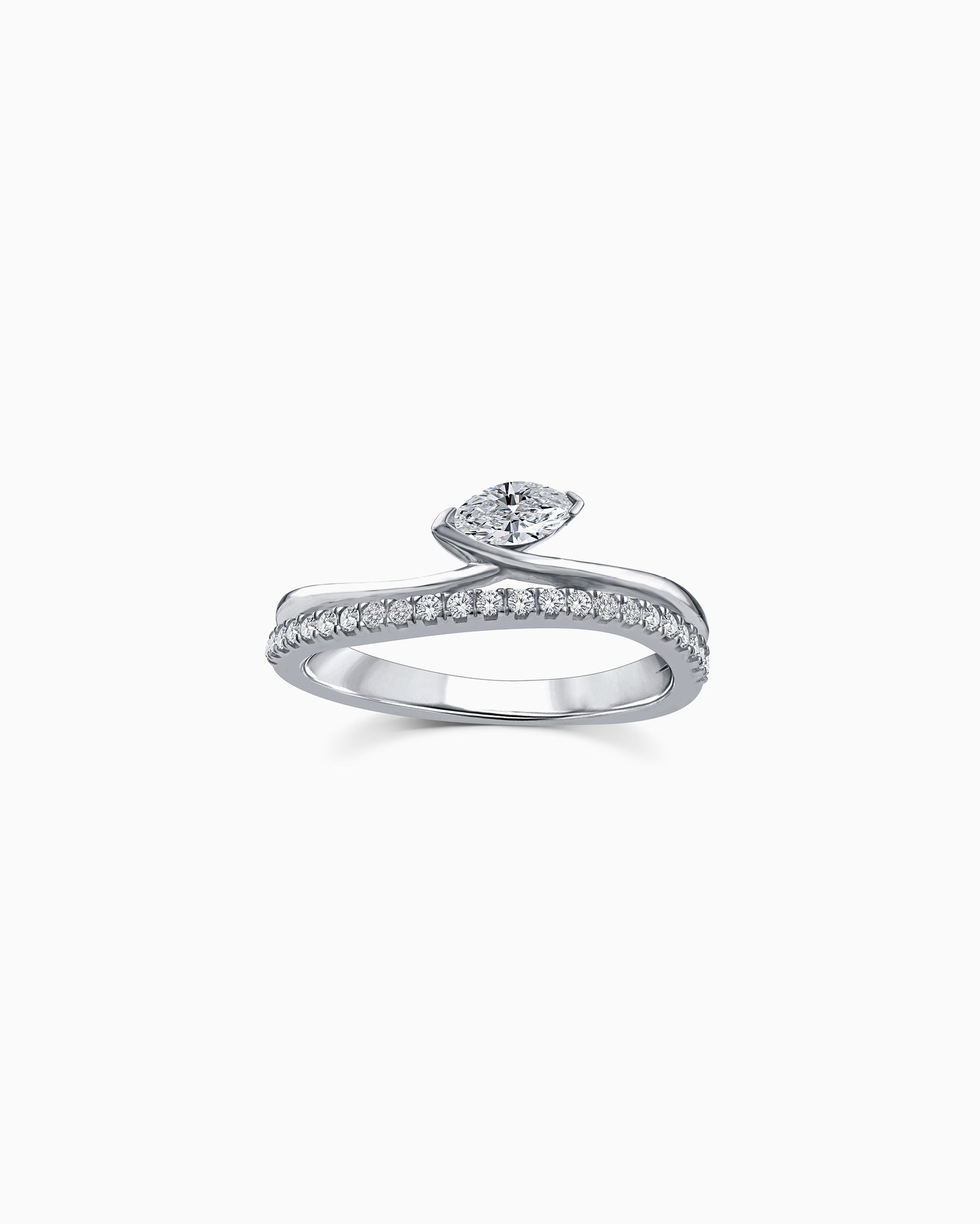 Radiance 9K White Gold 0.33ct Marquise Lab Grown Diamond Double Ring
