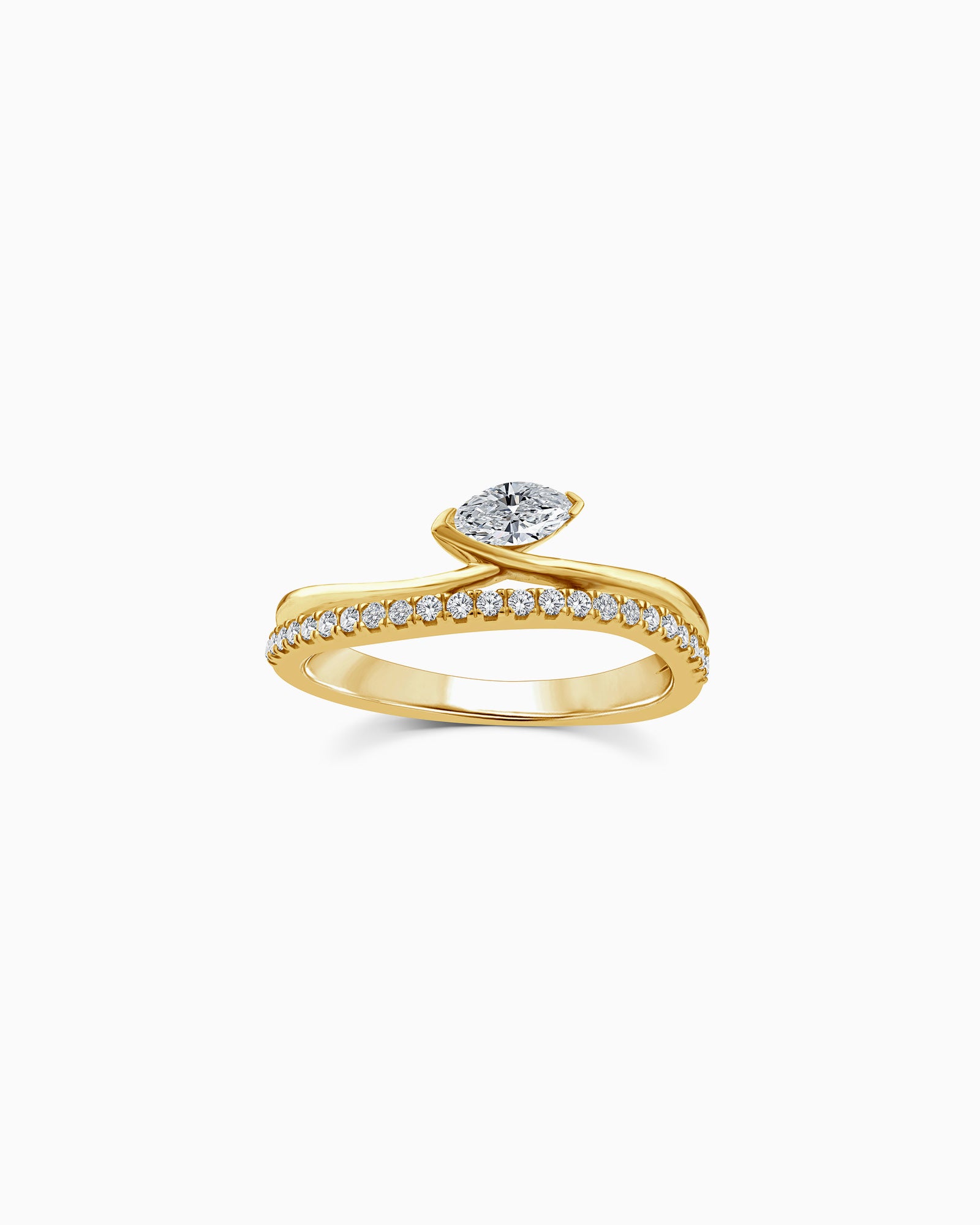 Radiance 9K Gold 0.33ct Marquise Lab Grown Diamond Double Ring
