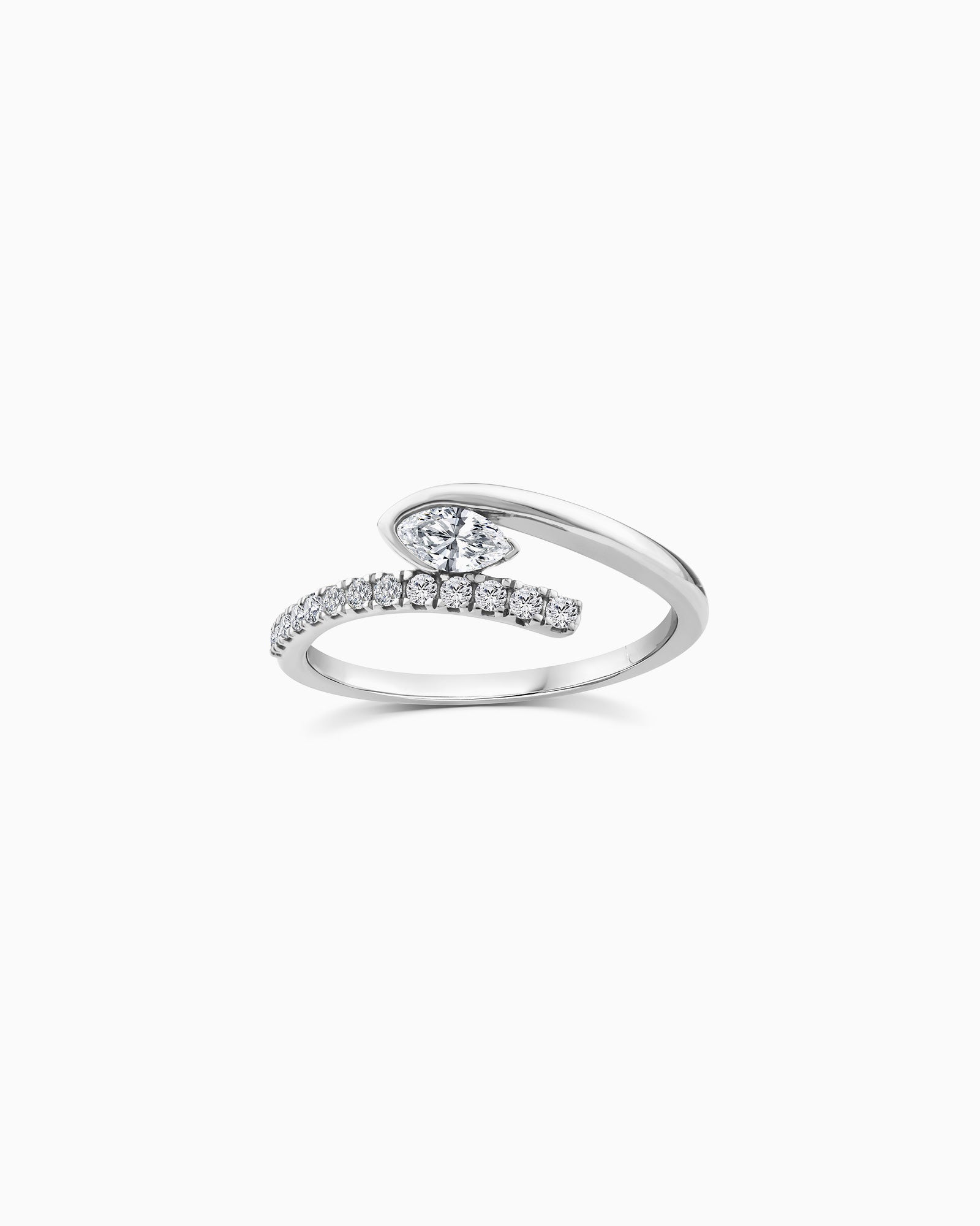 Radiance 9K White Gold 0.33ct Marquise Lab Grown Diamond Ring