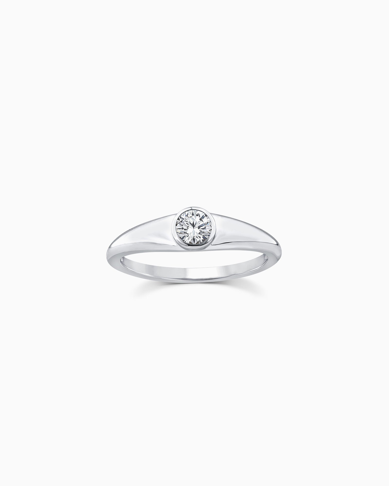 Flow 9K White Gold 0.25ct Round Lab Grown Diamond Ring
