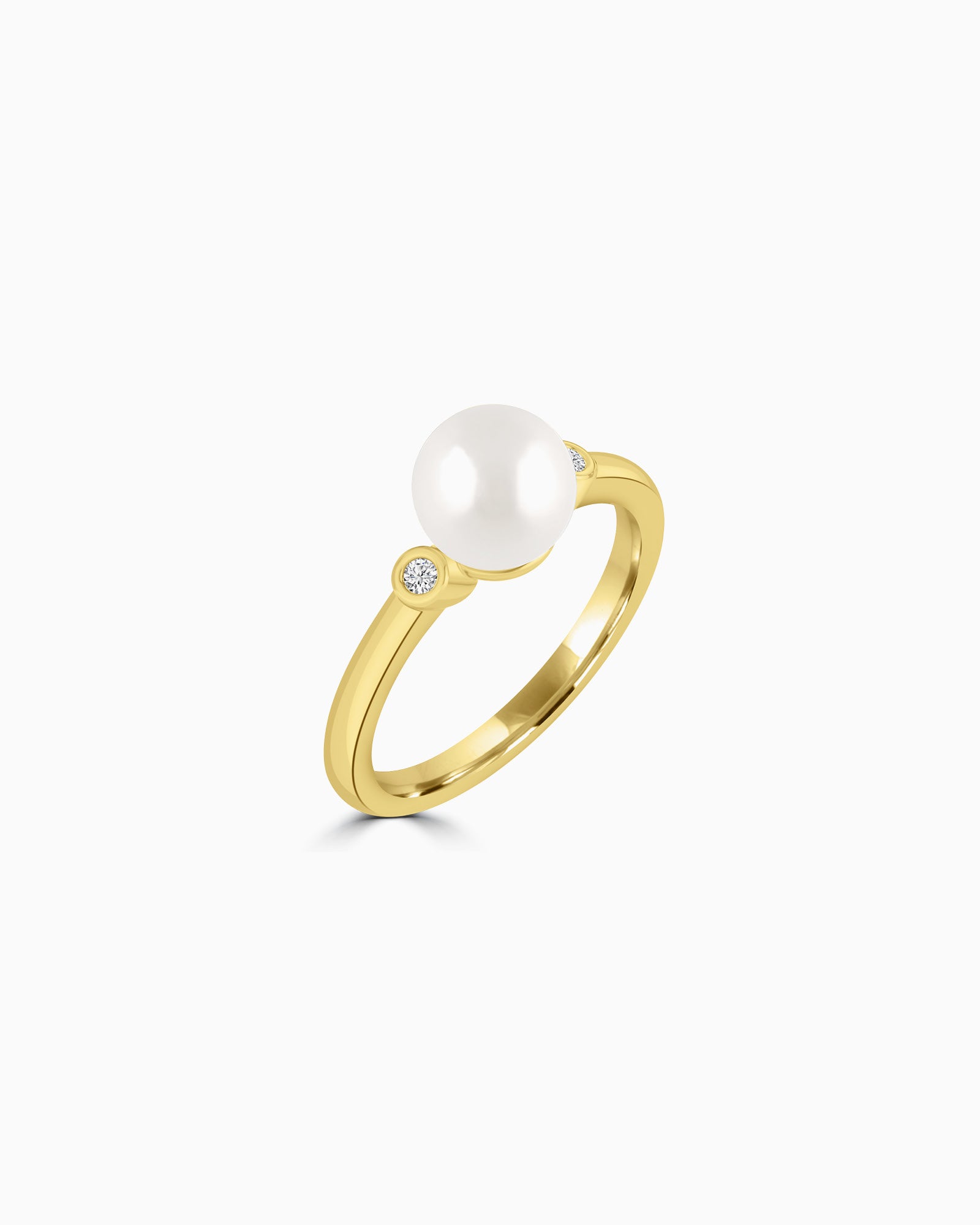 Eternal 9K Gold Lab Grown Diamond & Freshwater Pearl Ring