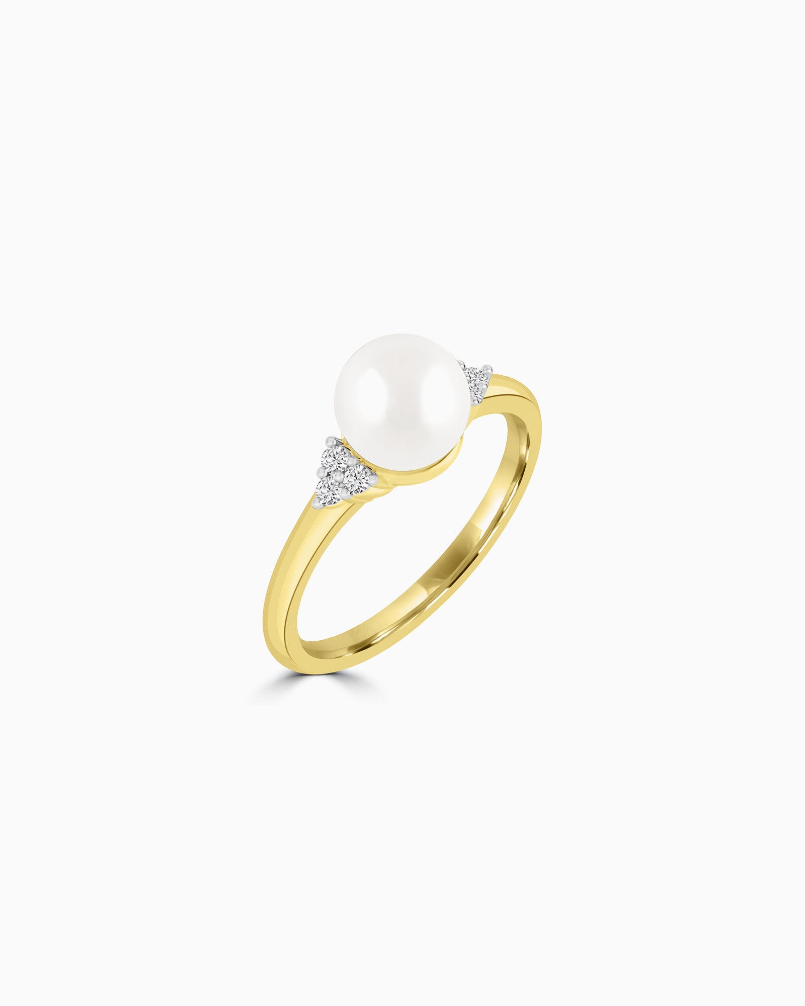 Eternal 9K Gold Lab Grown Diamond & Freshwater Pearl Ring