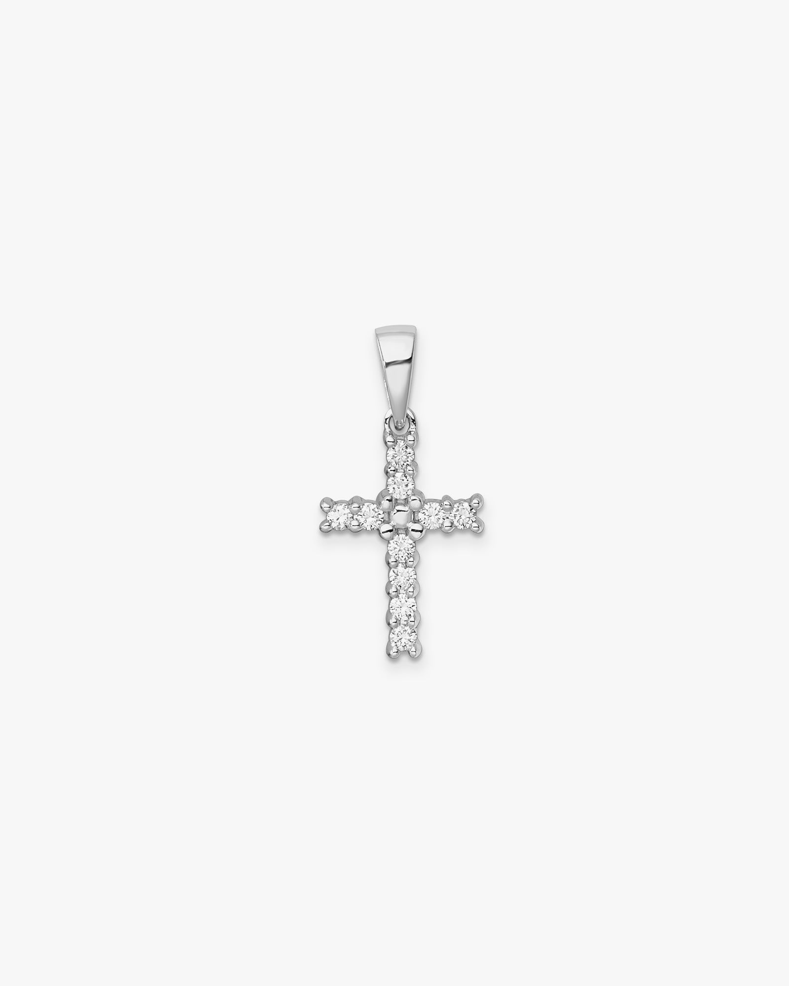 Memento 9K White Gold 0.10ct Lab Grown Diamond Cross Pendant