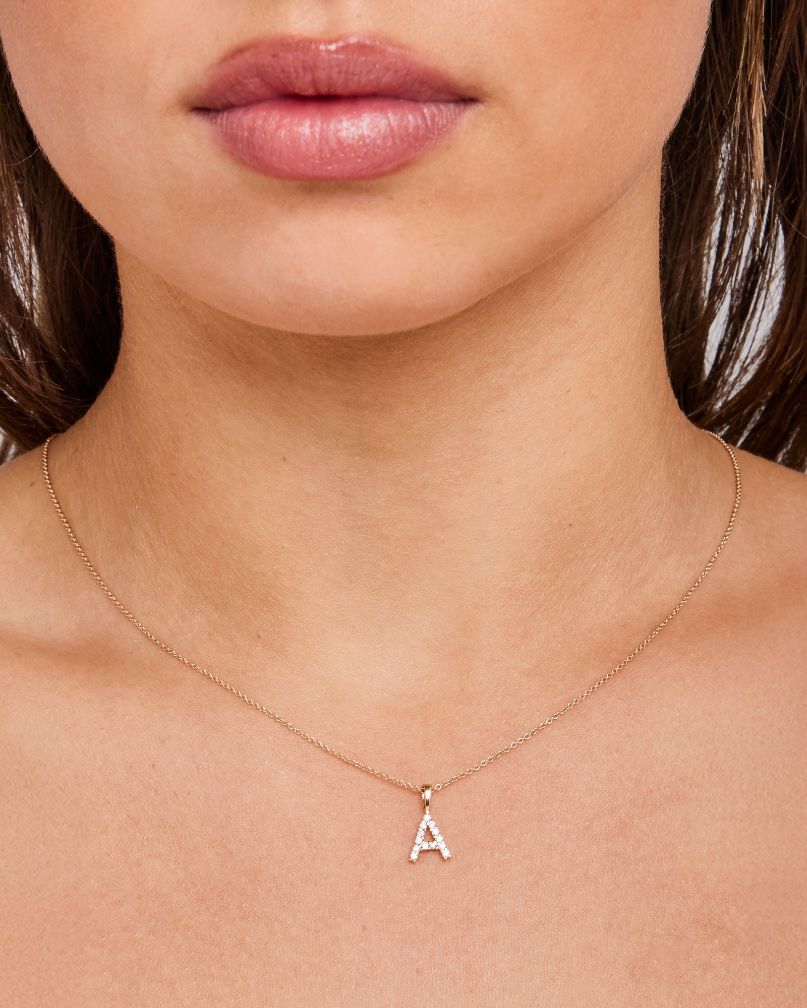 Imprint 9K Yellow Gold Lab Grown Diamond Initial Pendant