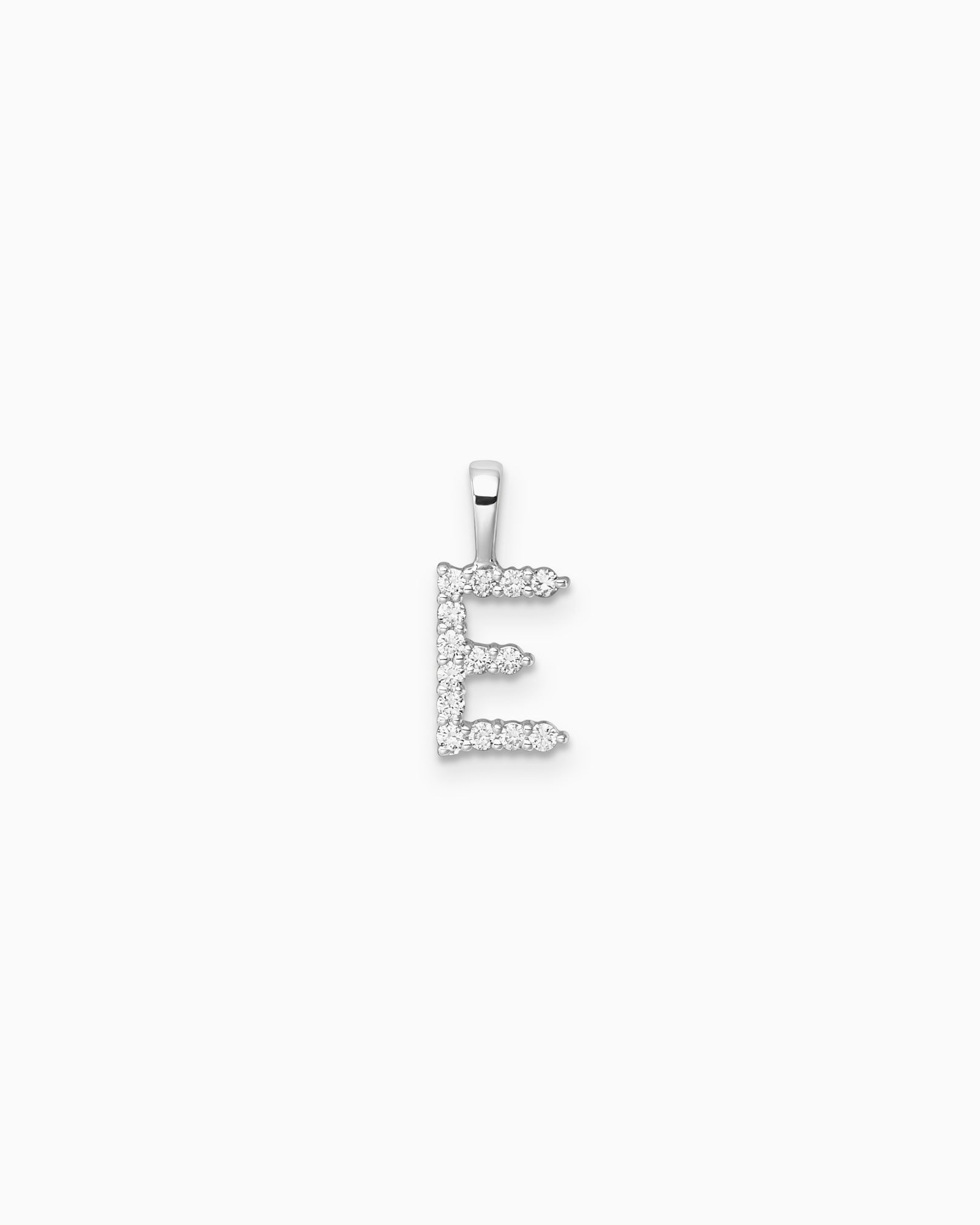Imprint 9K White Gold Lab Grown Diamond Initial Pendant