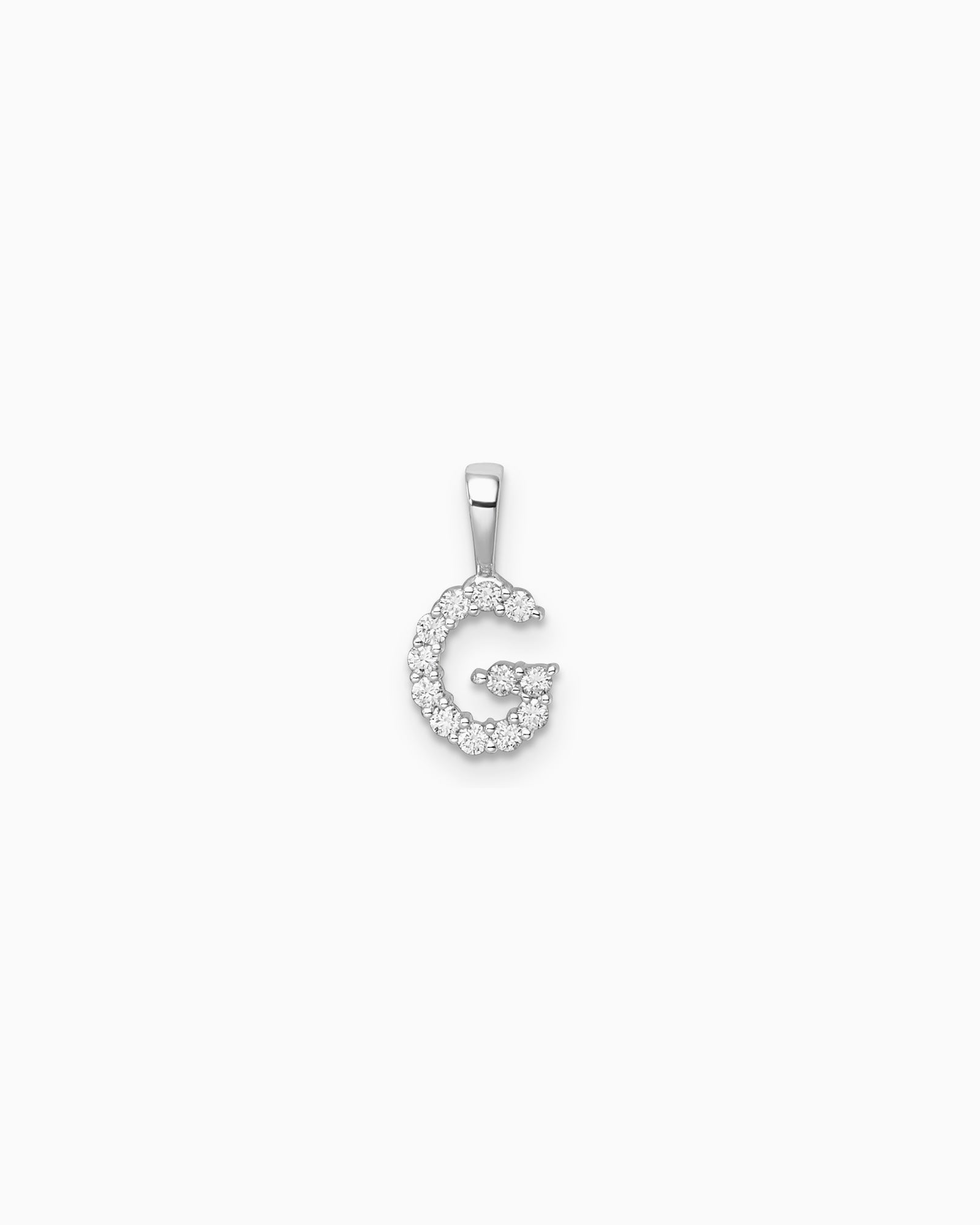 Imprint 9K White Gold Lab Grown Diamond Initial Pendant