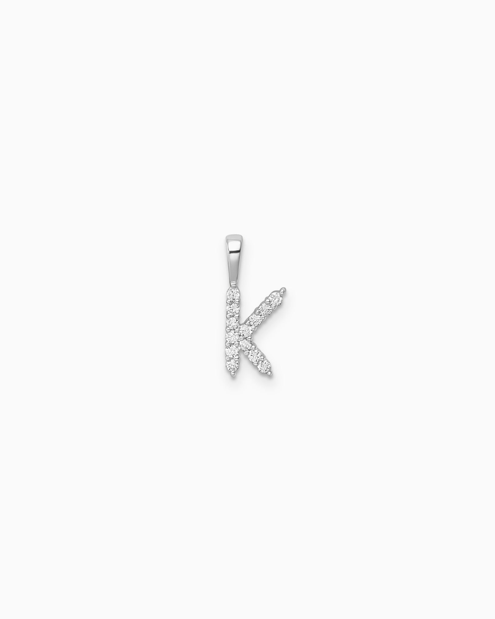 Imprint 9K White Gold Lab Grown Diamond Initial Pendant