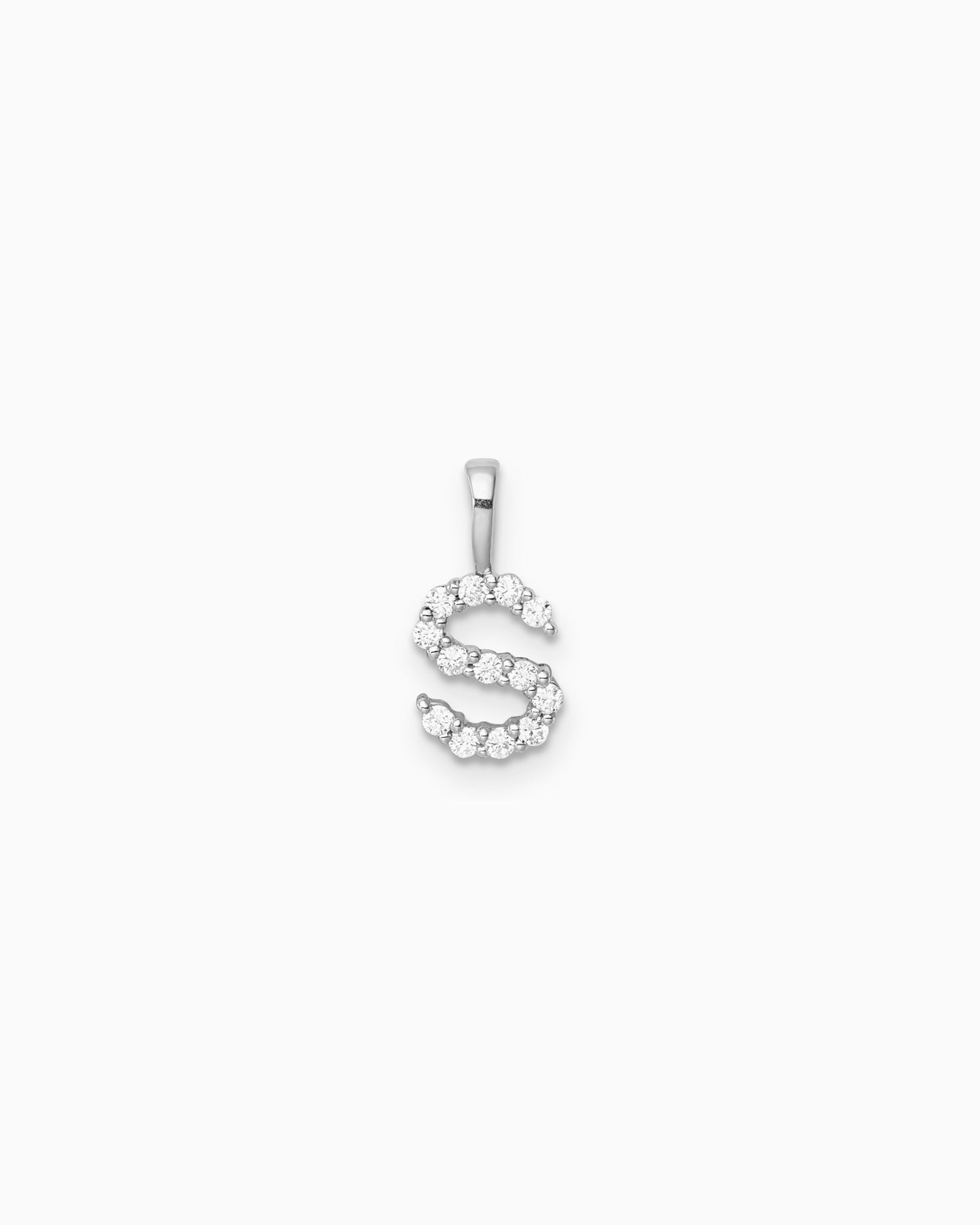 Imprint 9K White Gold Lab Grown Diamond Initial Pendant