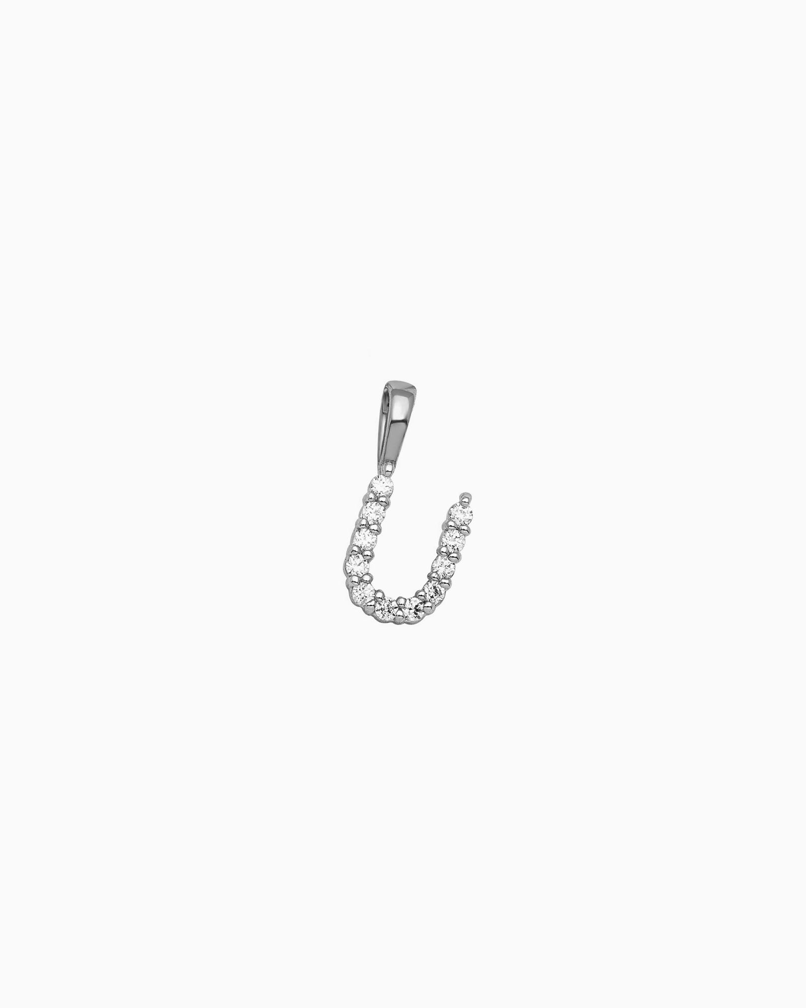 Imprint 9K White Gold Lab Grown Diamond Initial Pendant