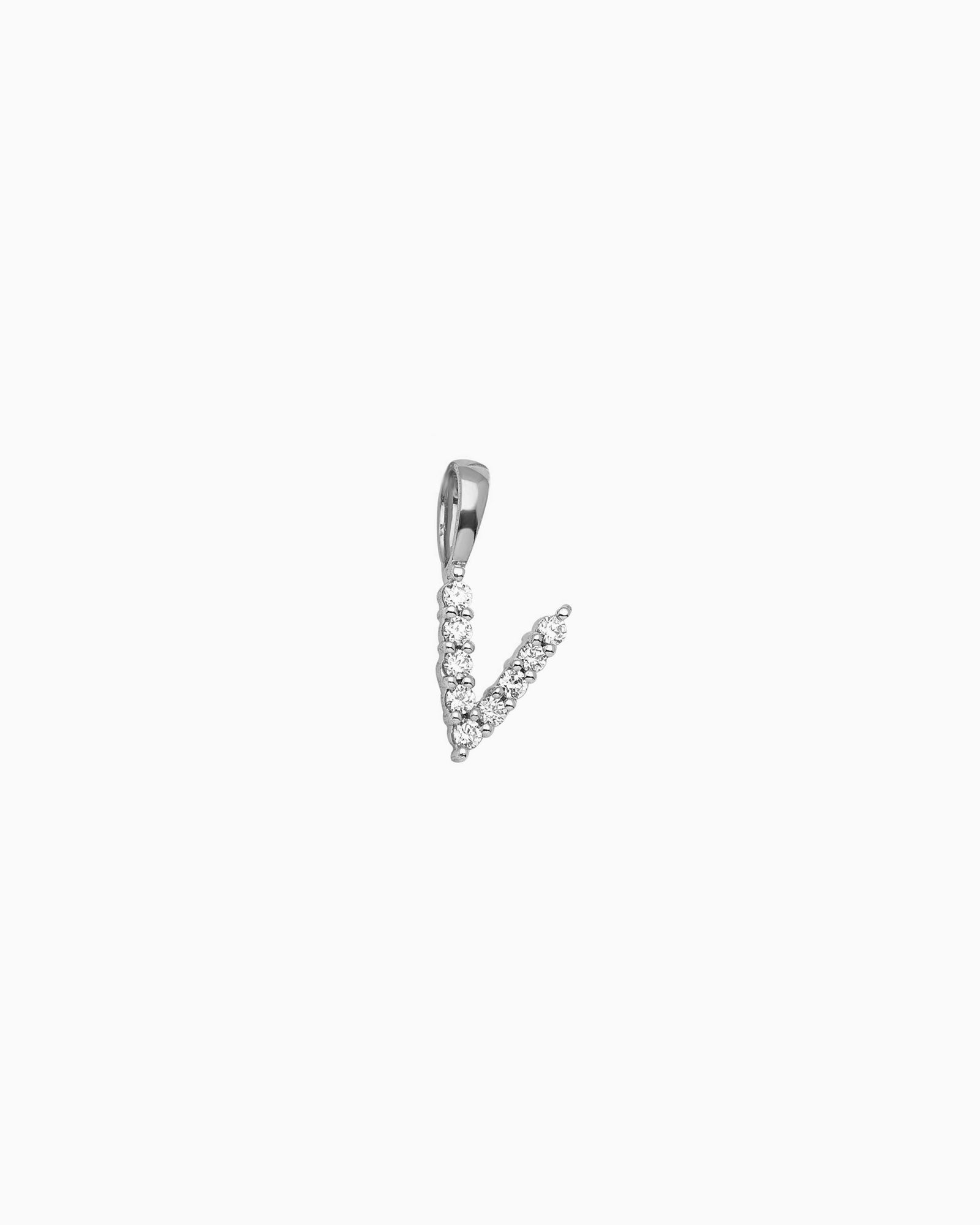 Imprint 9K White Gold Lab Grown Diamond Initial Pendant