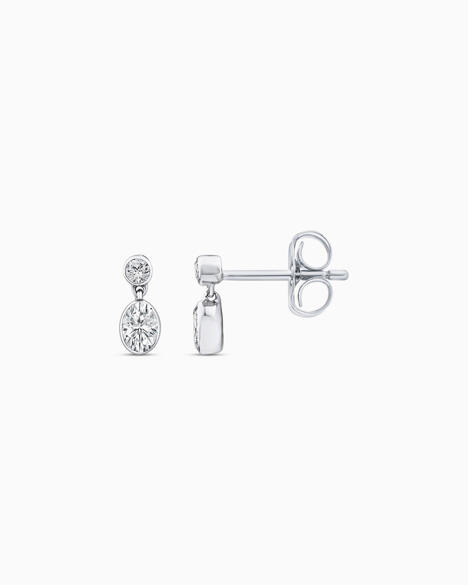 Radiance 9K White Gold 0.33ct Lab Grown Diamond Oval Drop Earrings