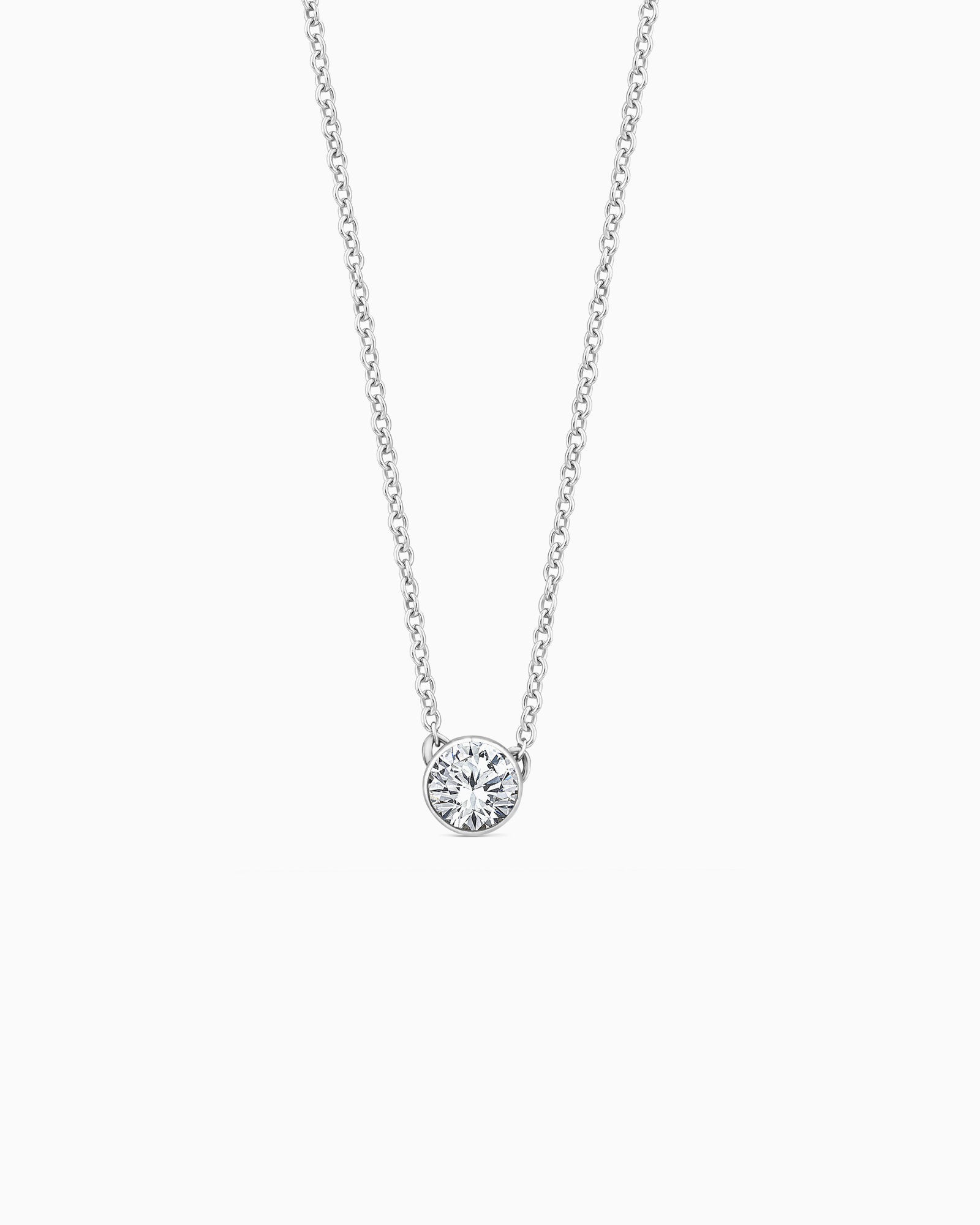 Radiance 9K White Gold 0.25ct Lab Grown Diamond Bezel Necklace
